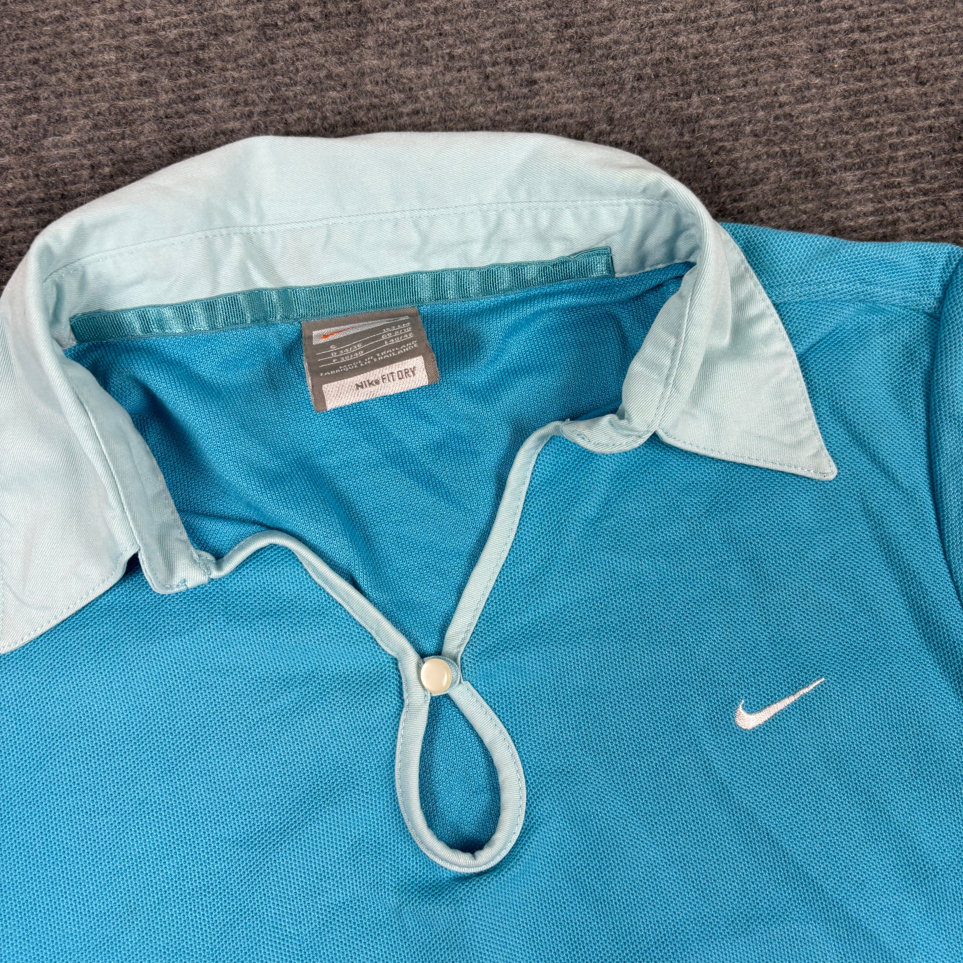 Vintage Nike Court Top Women's Small Blue White Y2K Tennis Activewear