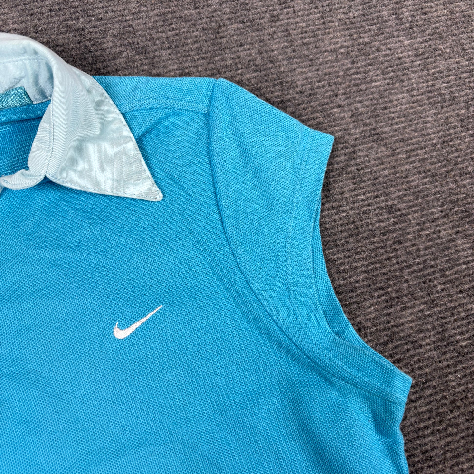 Vintage Nike Court Top Women's Small Blue White Y2K Tennis Activewear