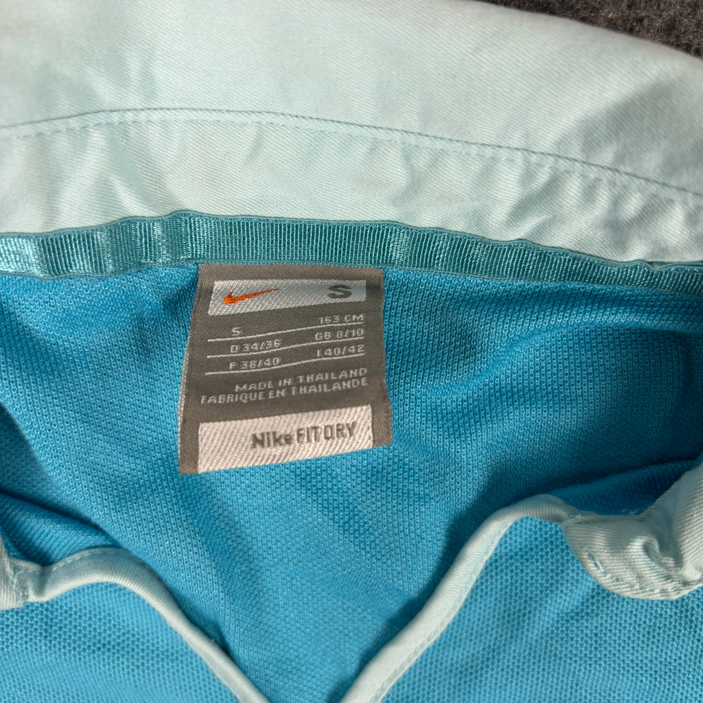 Vintage Nike Court Top Women's Small Blue White Y2K Tennis Activewear
