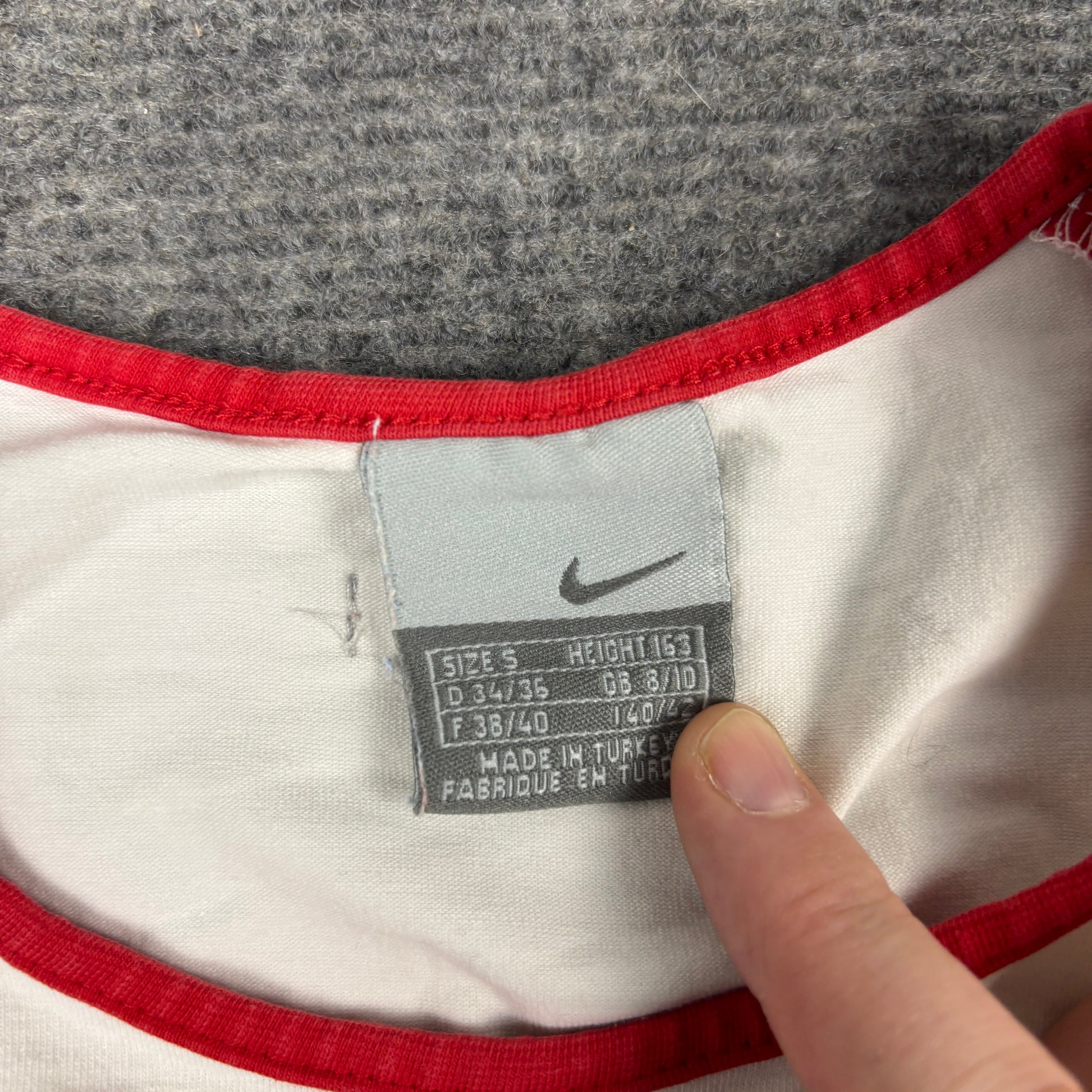 Y2K Nike T-shirt Women's XS White Red Tank Top Vintage Activewear