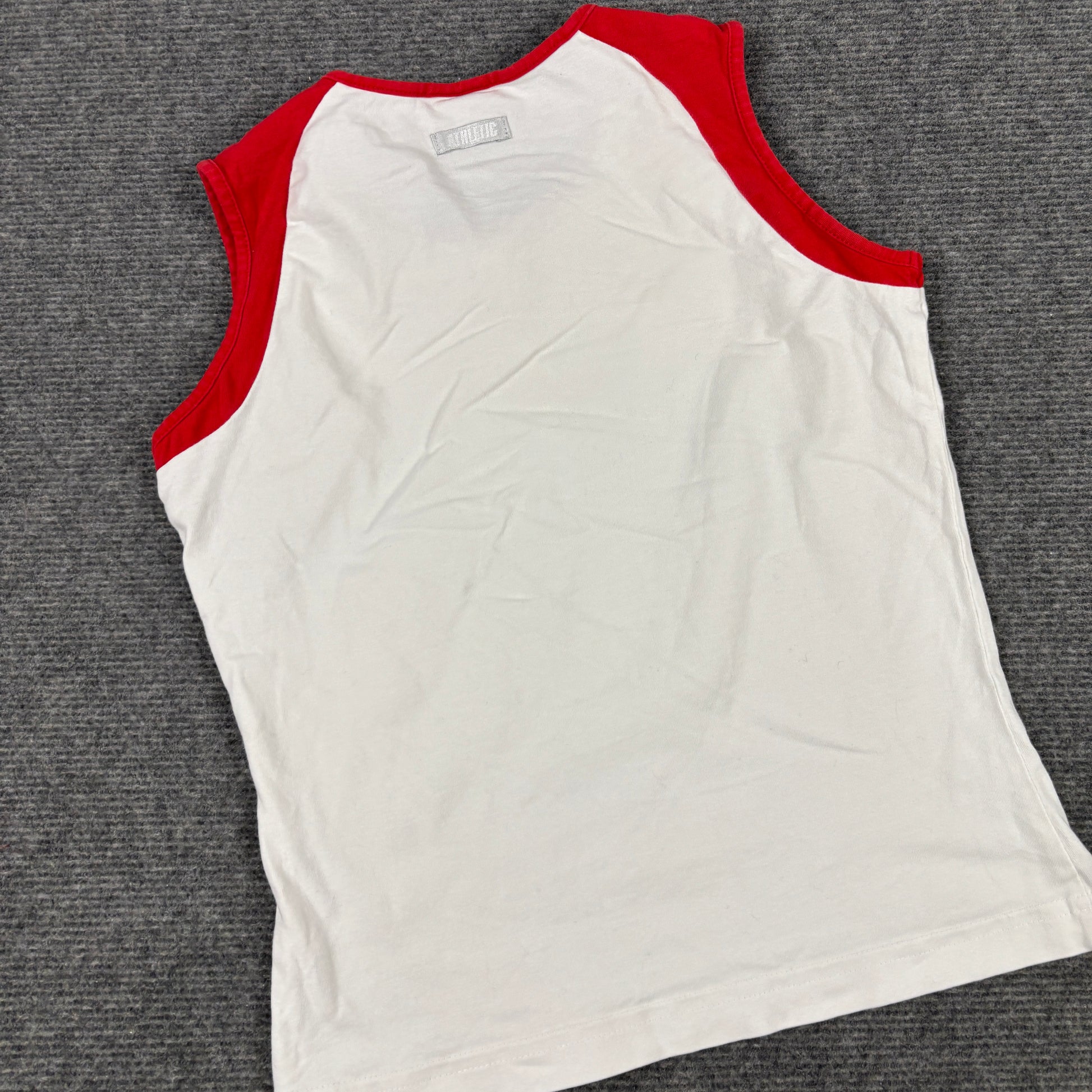 Y2K Nike T-shirt Women's XS White Red Tank Top Vintage Activewear