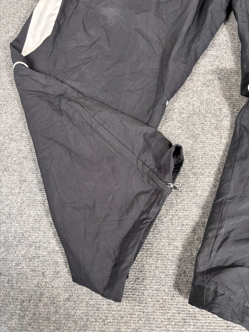 Vintage Y2K Nike Track Pants Men’s XL Black White Spell Out Bungee Tab Wide Leg