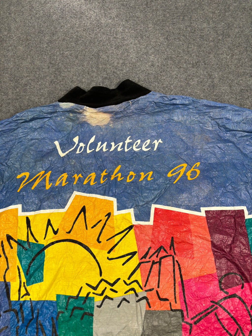 Vintage 90s Walt Disney World Marathon Jacket All Over Graphic Rare Tyvek