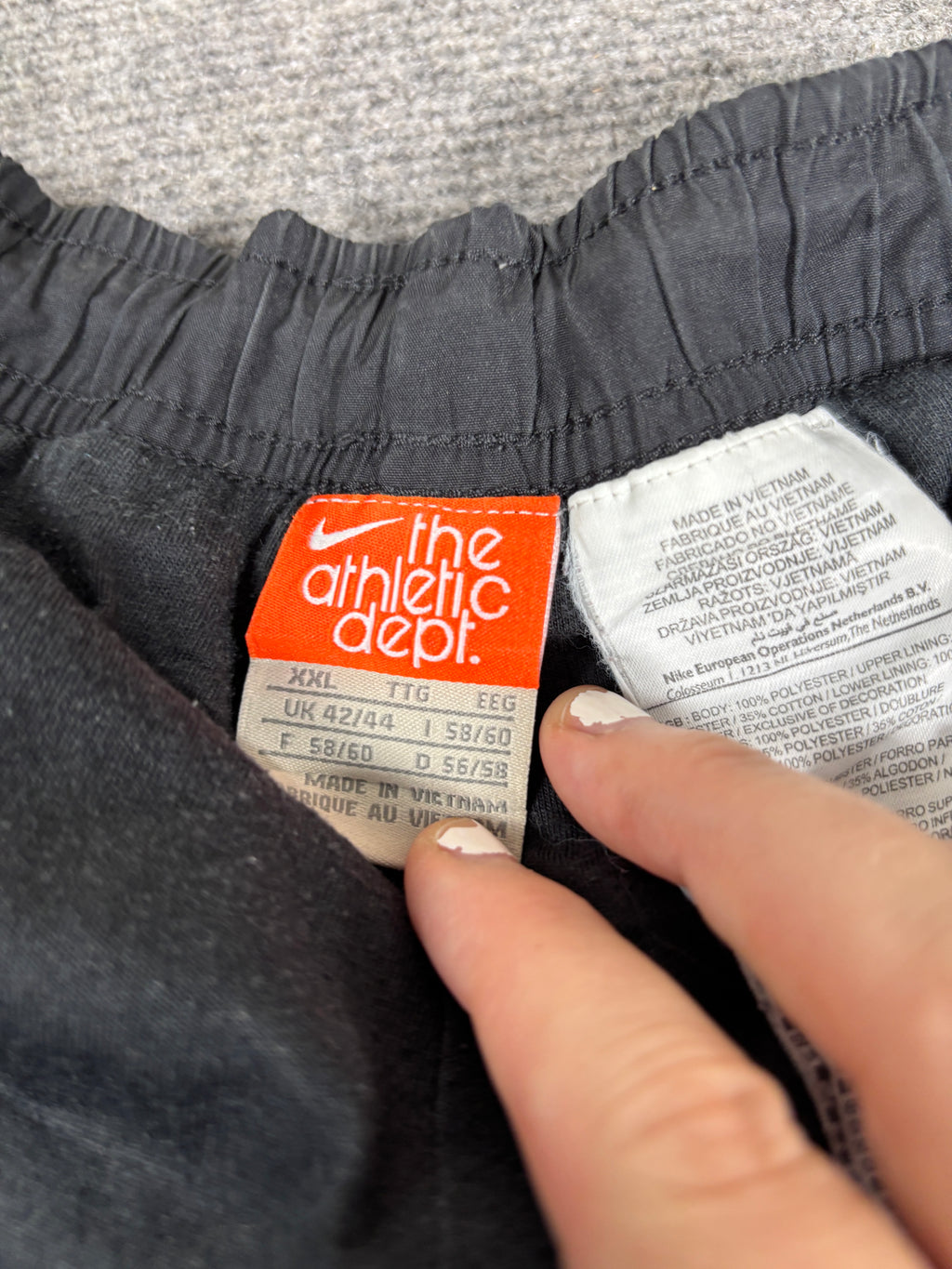 Vintage Y2K Nike Track Pants Men’s XL Black White Spell Out Bungee Tab Wide Leg