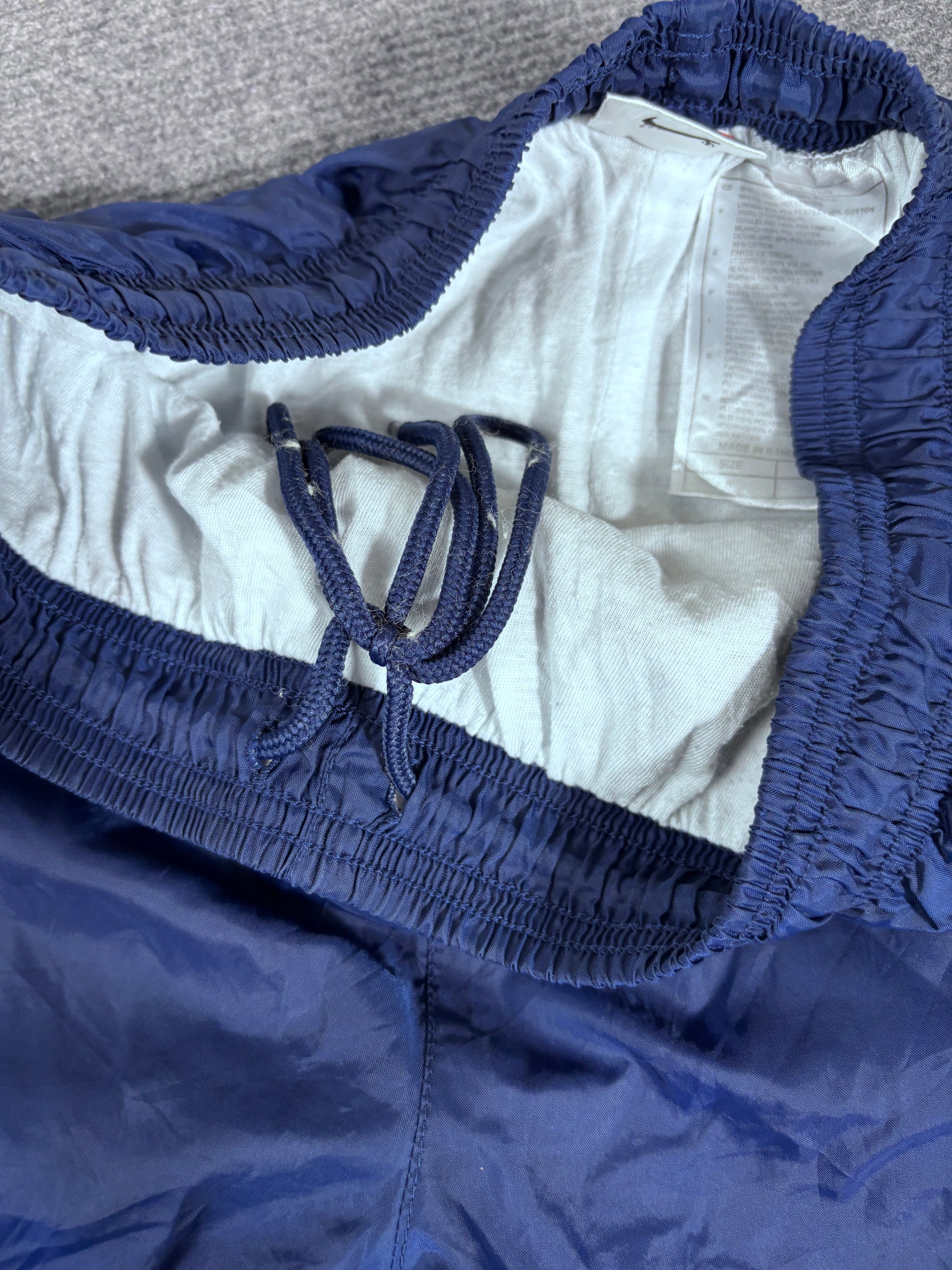 Vintage 90s Nike Track Pants Men’s S Blue White Classic Windbreakers Cuffed Ankle Zip