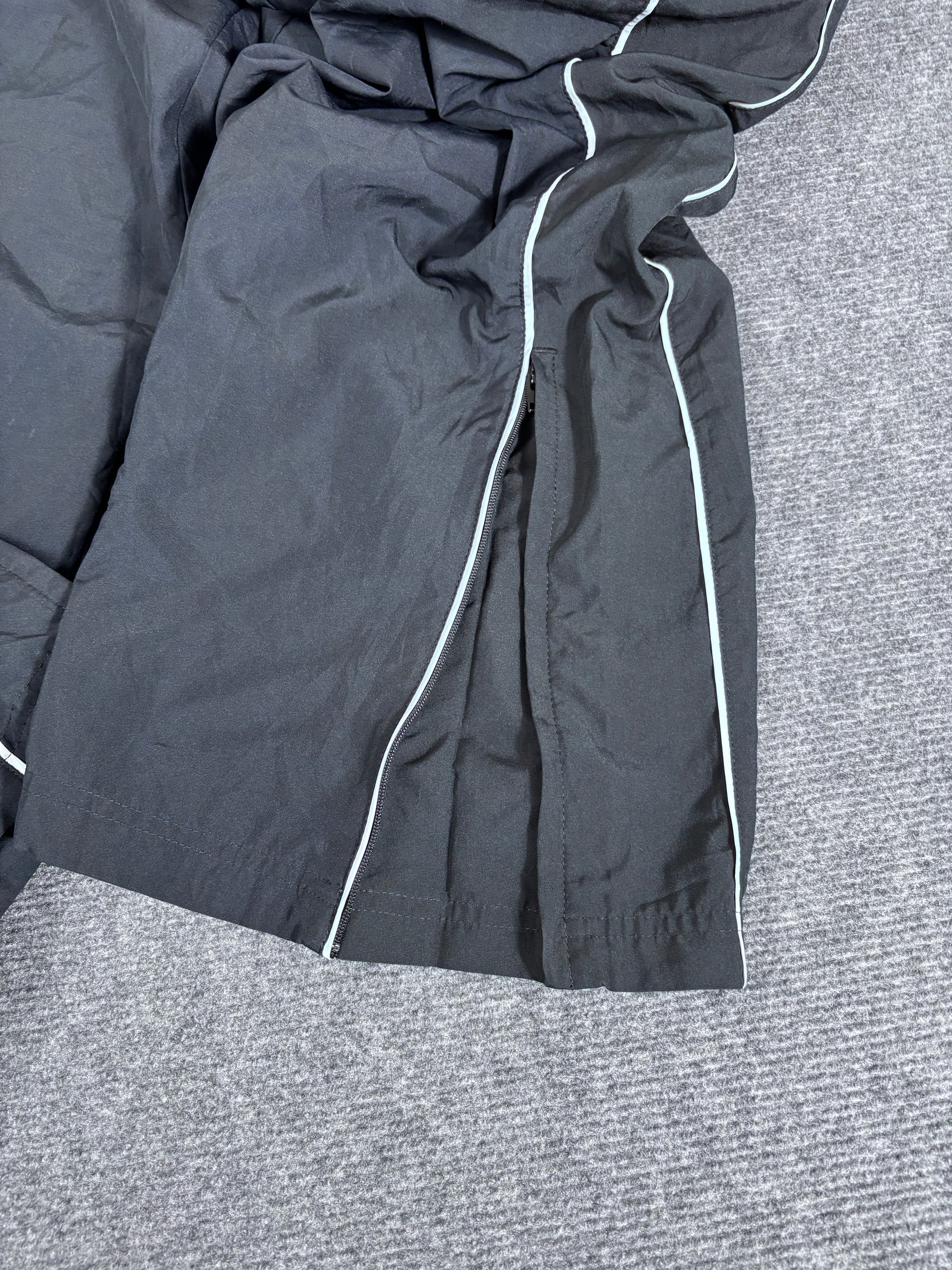 Vintage Y2K Nike Track Pants Men’s XL Black White Piping Swoosh Wide Leg Premo