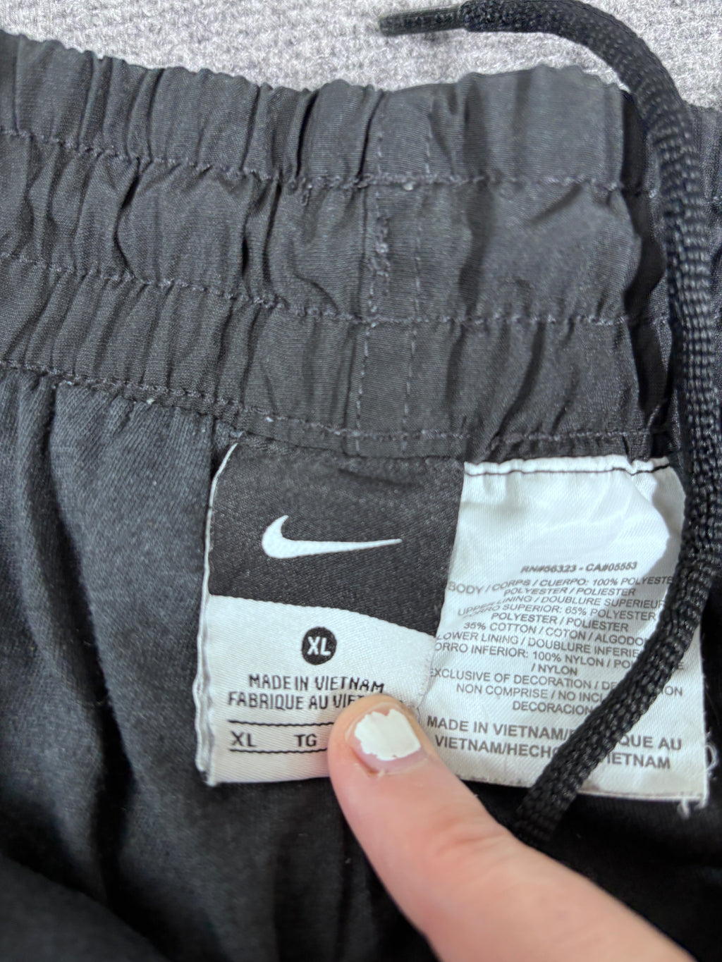 Vintage Y2K Nike Track Pants Men’s XL Black White Piping Swoosh Wide Leg Premo