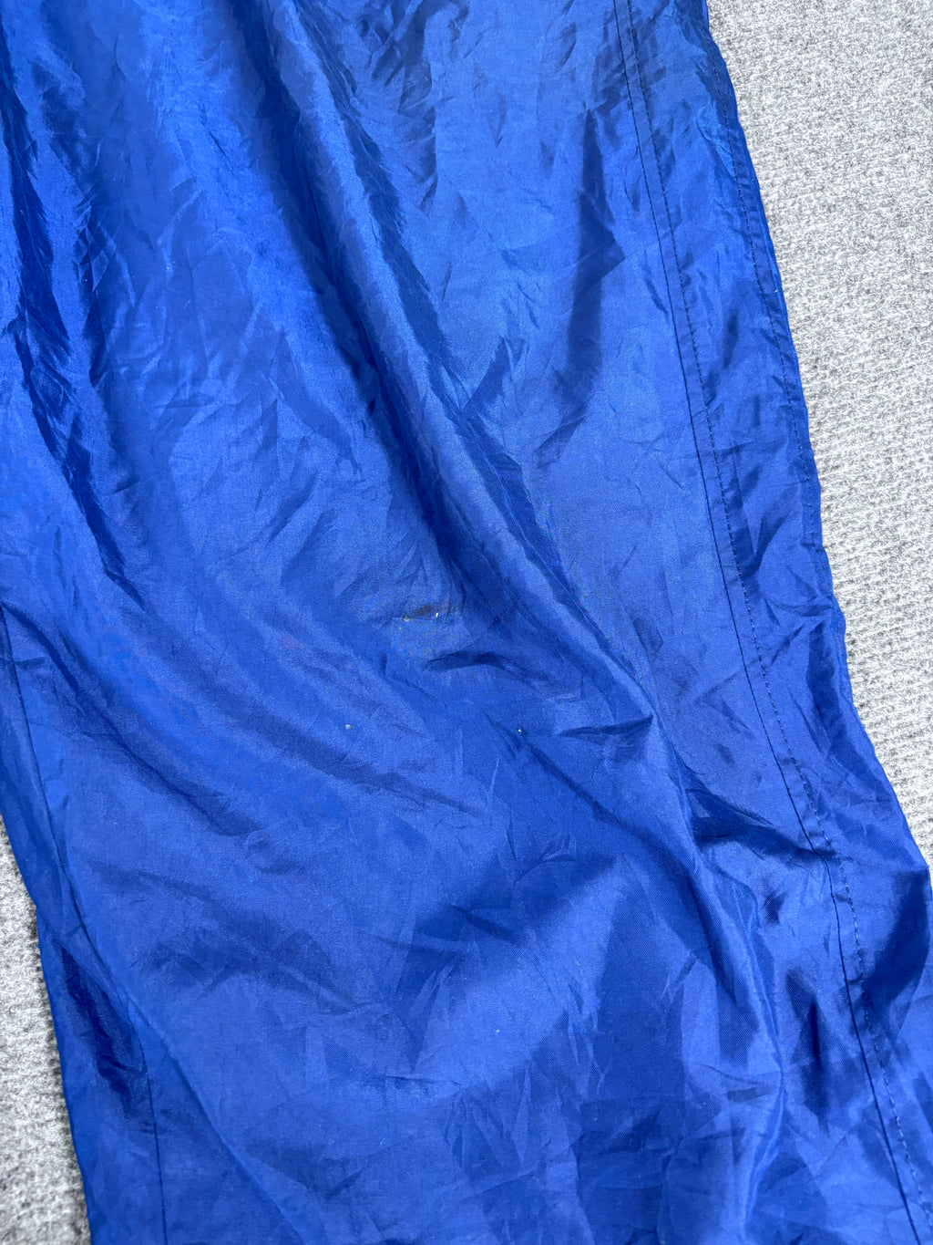 Vintage 90s Nike Track Pants Men’s XL Navy Nylon White Swoosh Wide Leg Ankle Zip