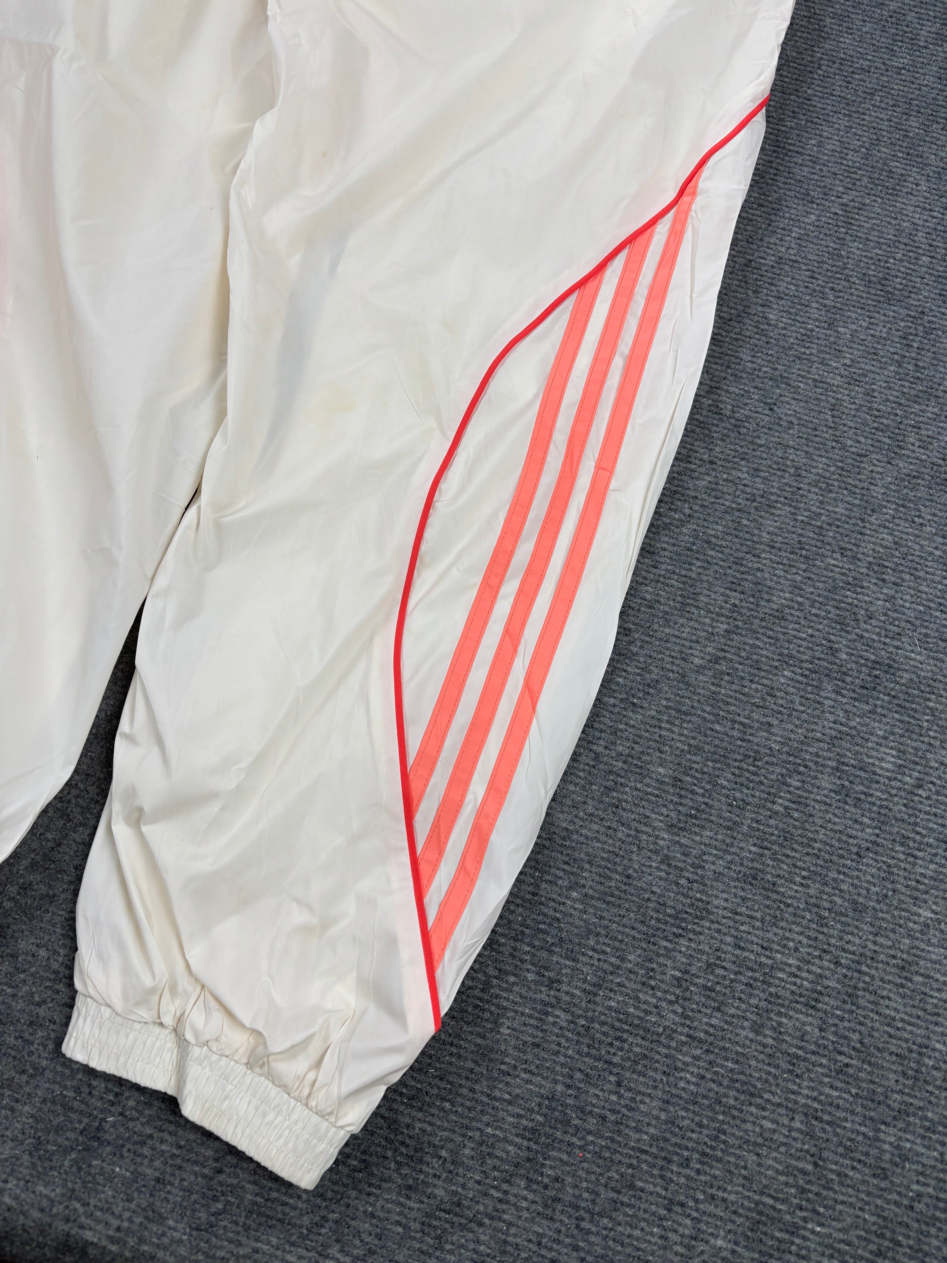 Adidas Track Pants Women's Medium Orange Cream 3 Stripe