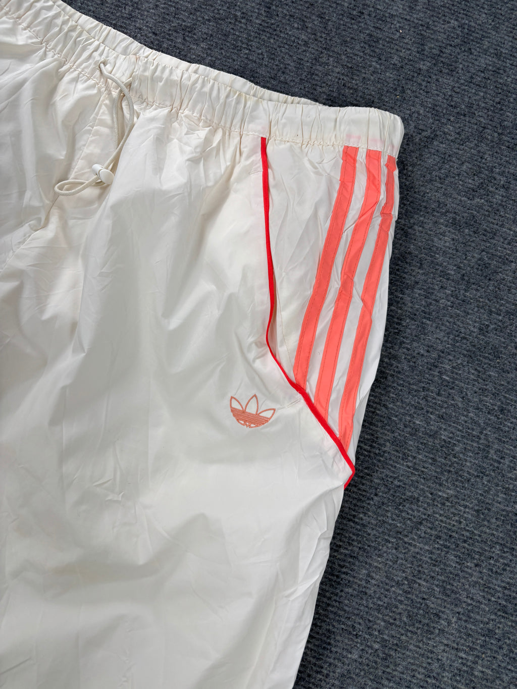 Adidas Track Pants Women's Medium Orange Cream 3 Stripe
