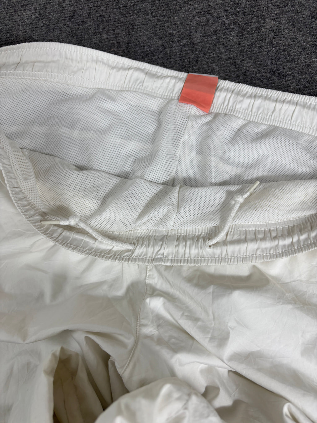 Vintage Y2K Nike Track Pants Women’s L White Black Mesh Panel Swoosh Wide Leg Ankle Swoosh