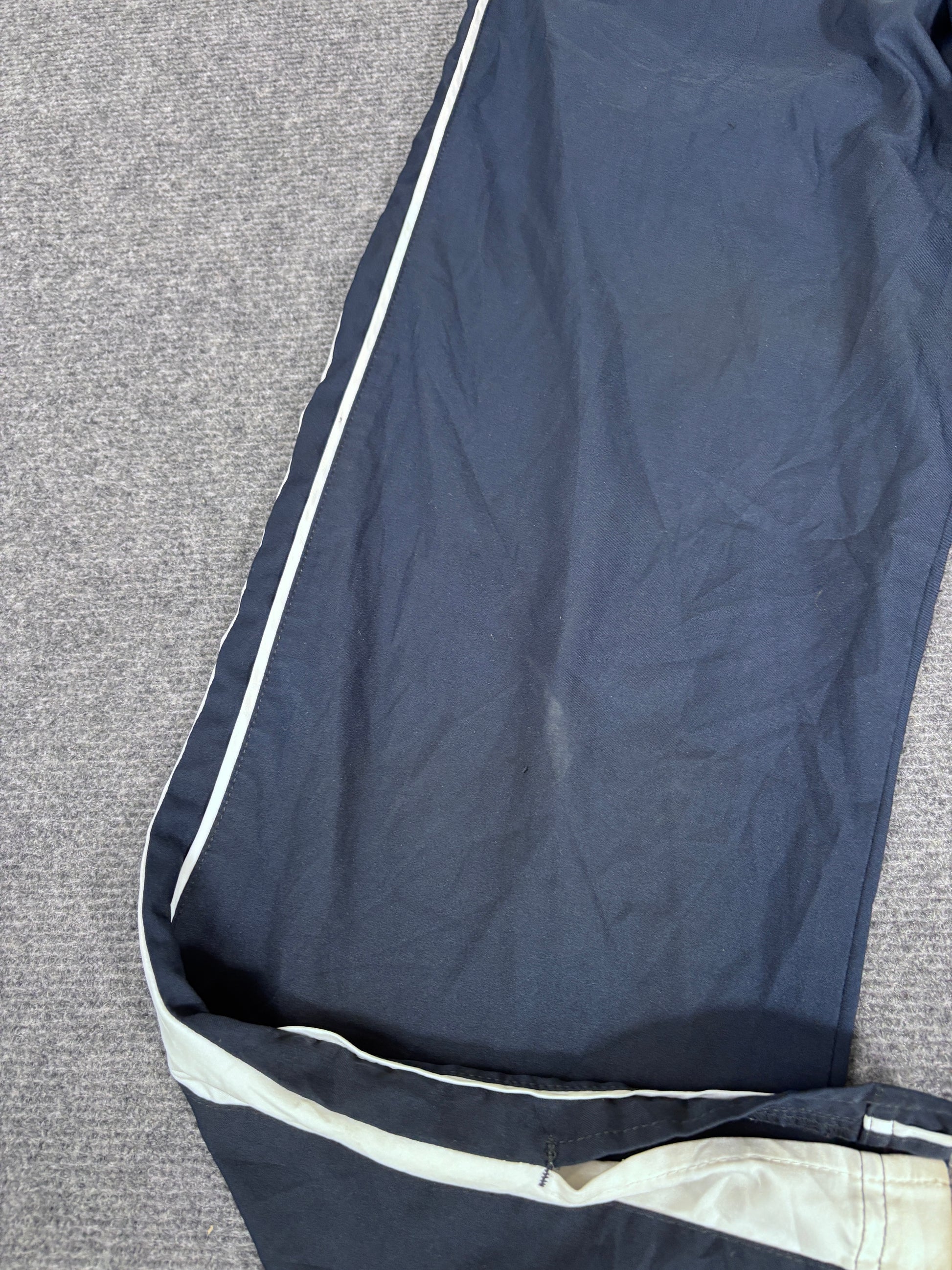 Vintage Y2K Nike Track Pants Women’s M Navy White Straight Leg Ankle Slit