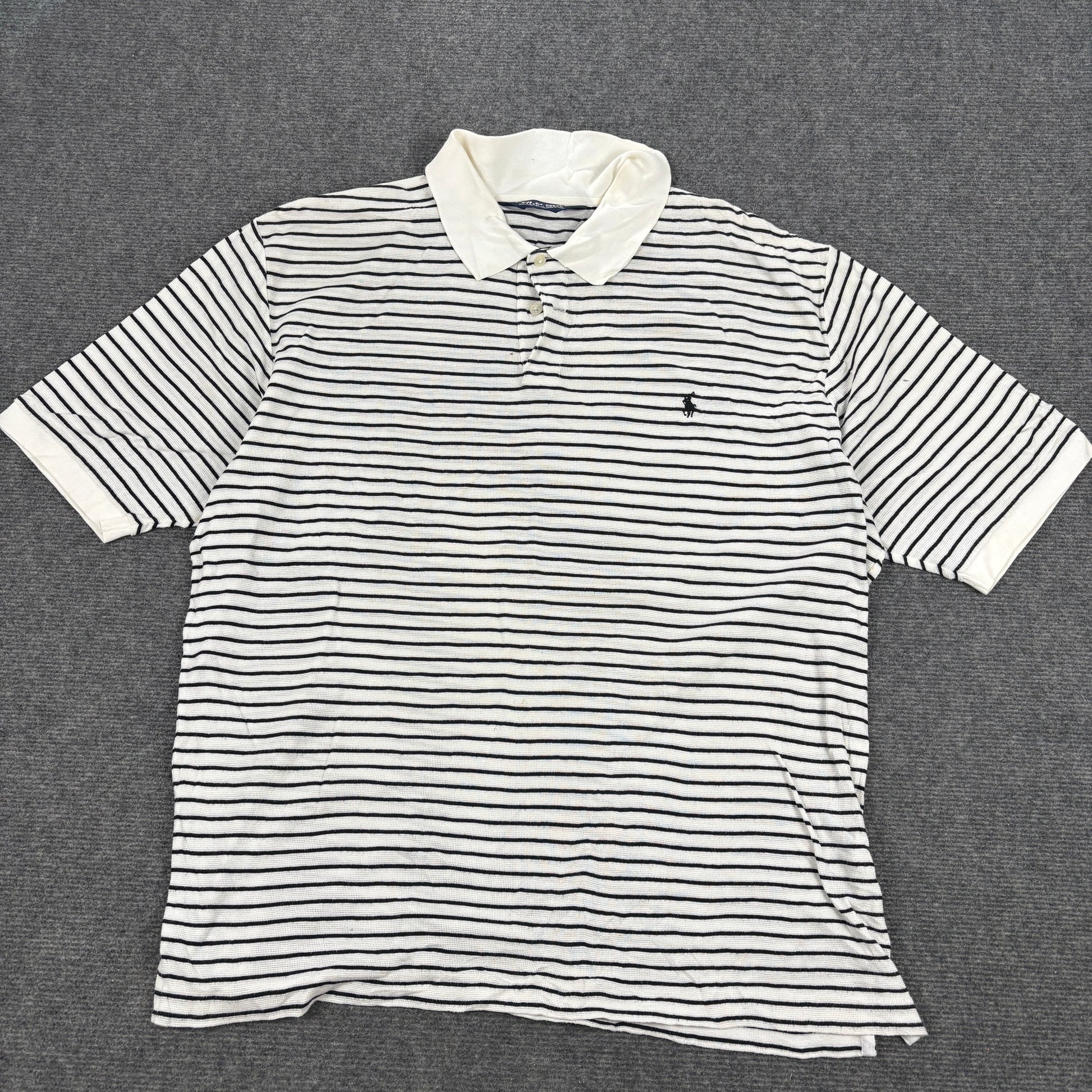 Vintage Polo Ralph Lauren Golf Shirt Men's Large White Black Small Pony