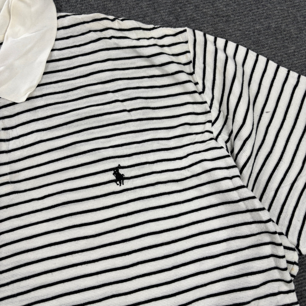 Vintage Polo Ralph Lauren Golf Shirt Men's Large White Black Small Pony