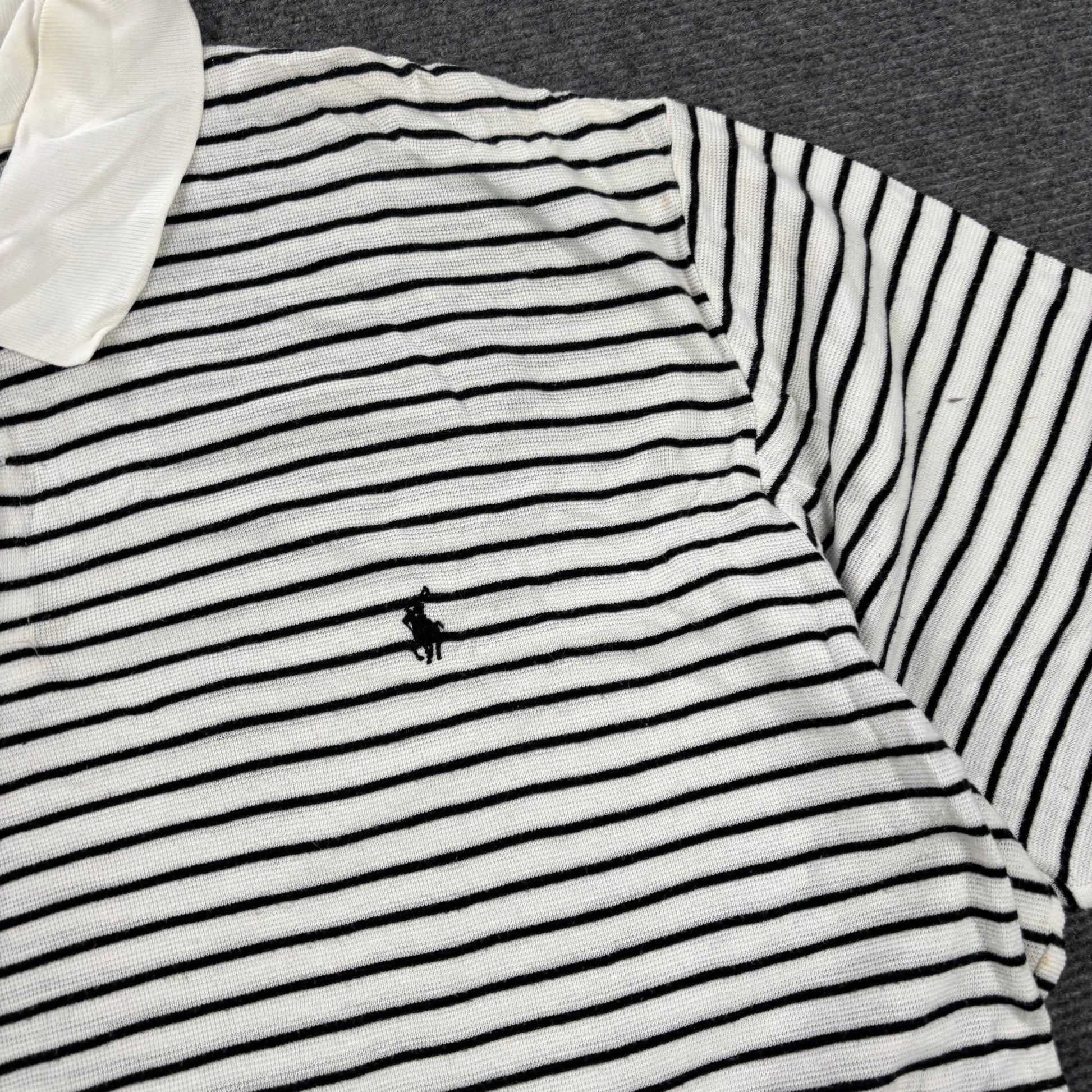 Vintage Polo Ralph Lauren Golf Shirt Men's Large White Black Small Pony