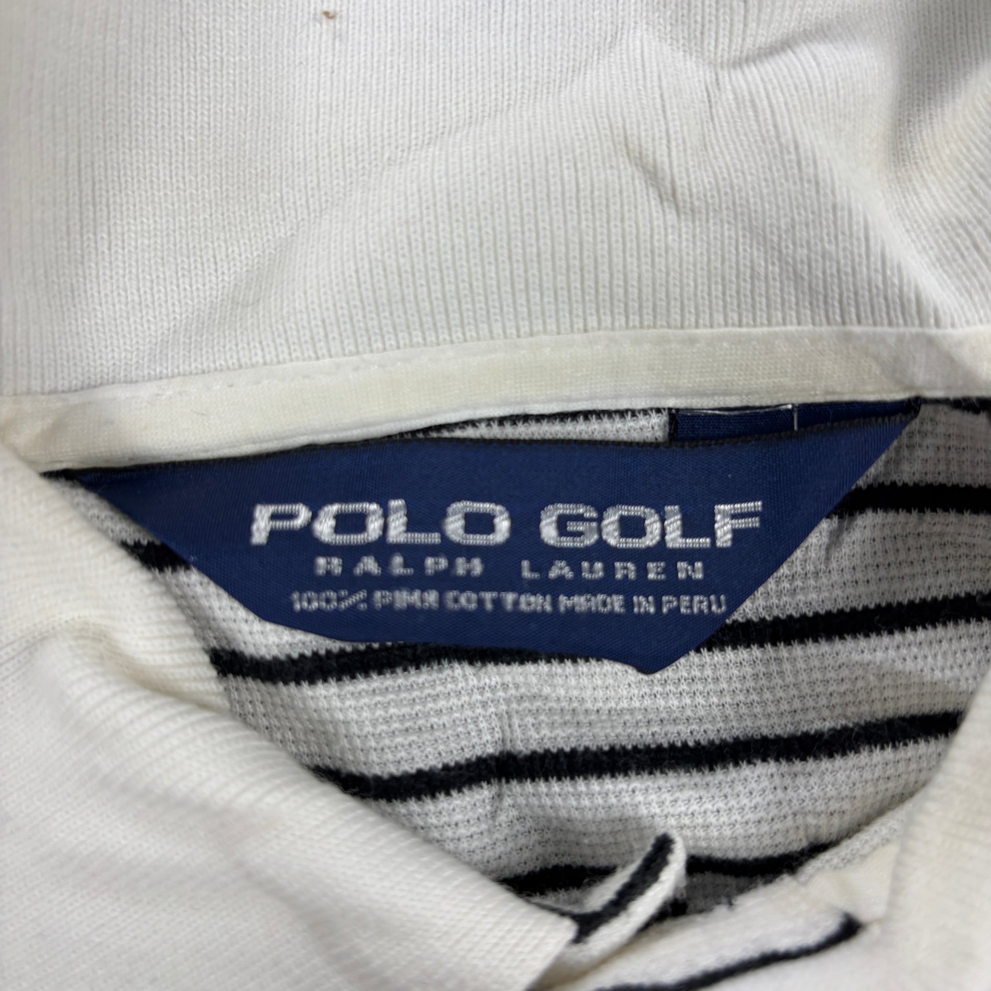 Vintage Polo Ralph Lauren Golf Shirt Men's Large White Black Small Pony