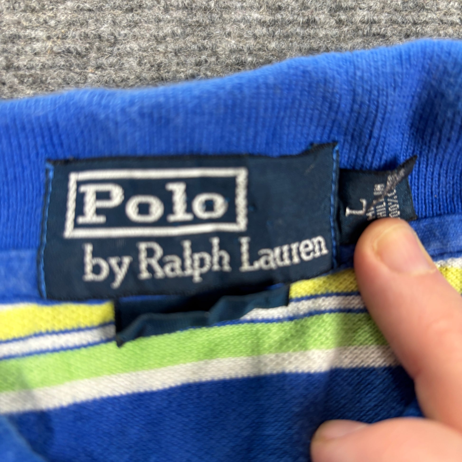 Vintage 90s Polo Ralph Lauren Polo Men's Large Multicolour Stripe Small Pony Golf Fit