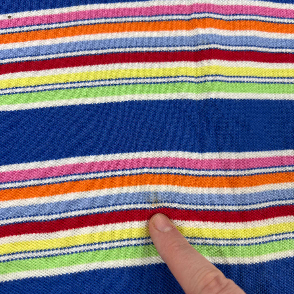 Vintage 90s Polo Ralph Lauren Polo Men's Large Multicolour Stripe Small Pony Golf Fit