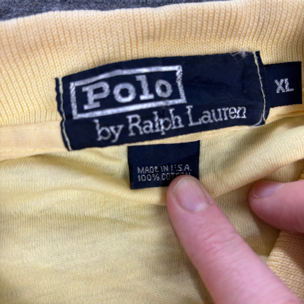 Vintage Polo Ralph Lauren Polo Shirt Men's XL Yellow Stripe Golf