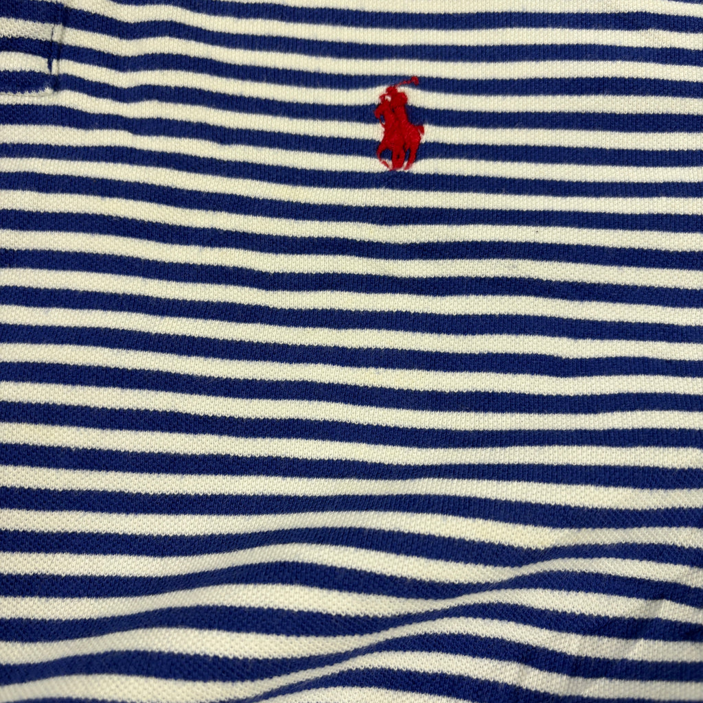 Vintage 90s Polo Ralph Lauren Polo Shirt Men's XL Blue White Stripe Small Pony