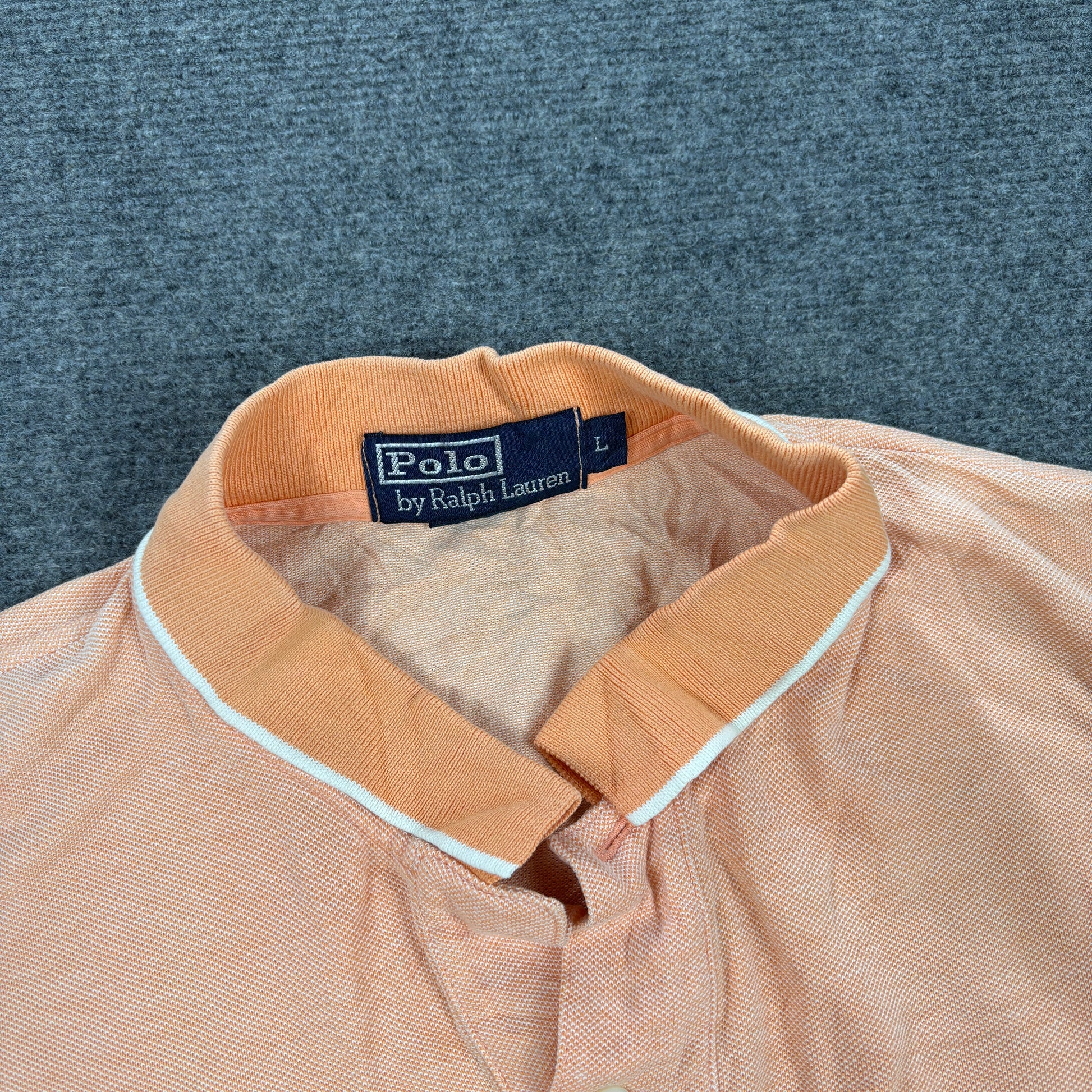 Vintage 90s Ralph Lauren Polo Men's Large Peach Orange Small Pony