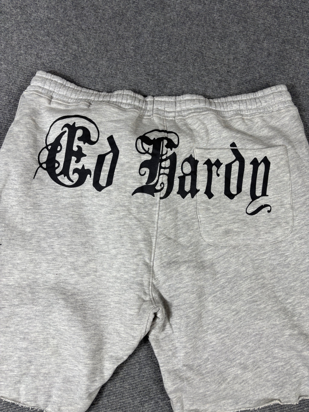 Ed Hardy Sweat Shorts Size XL Grey Tattoo Art Skull Sword Y2K Streetwear Style