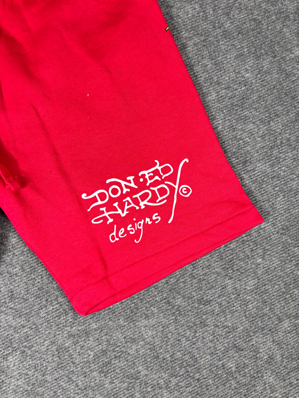 Ed Hardy Sweat Shorts Size S Red Tattoo Art Dragon Y2K Streetwear Style