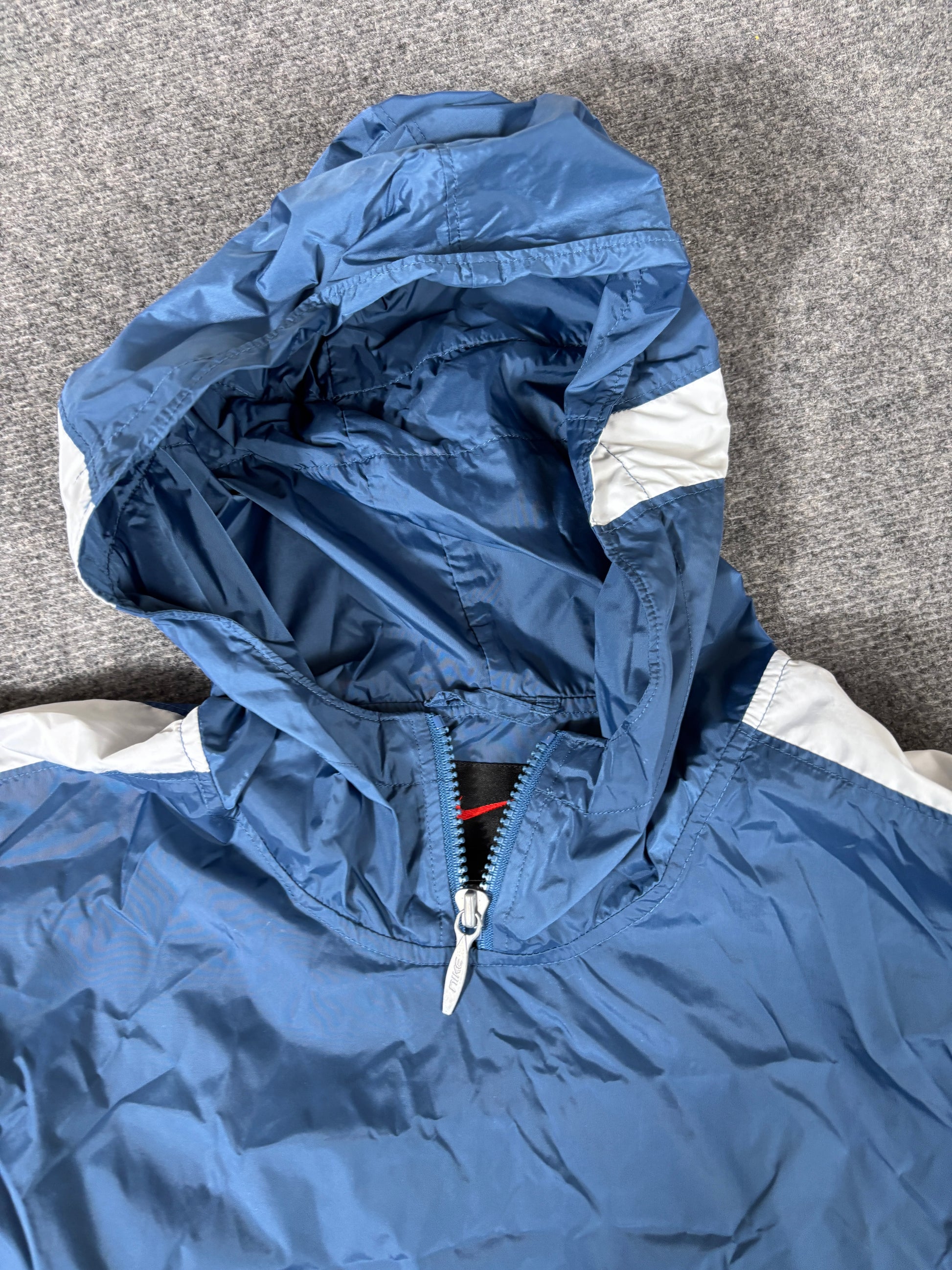 Vintage 90s Nike Jacket Size M Navy White Tech Wear Pouch Pocket Sleeveless