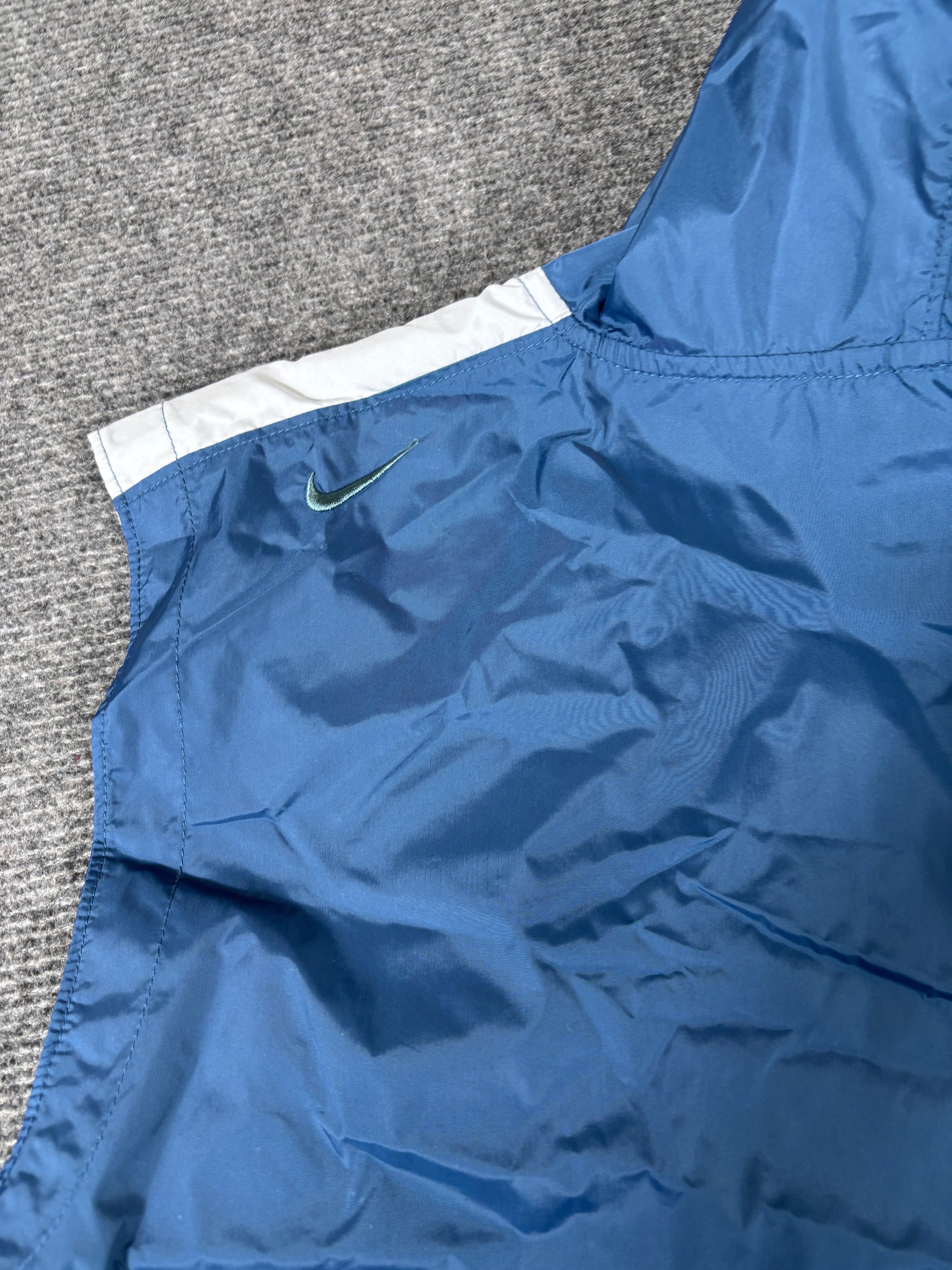 Vintage 90s Nike Jacket Size M Navy White Tech Wear Pouch Pocket Sleeveless