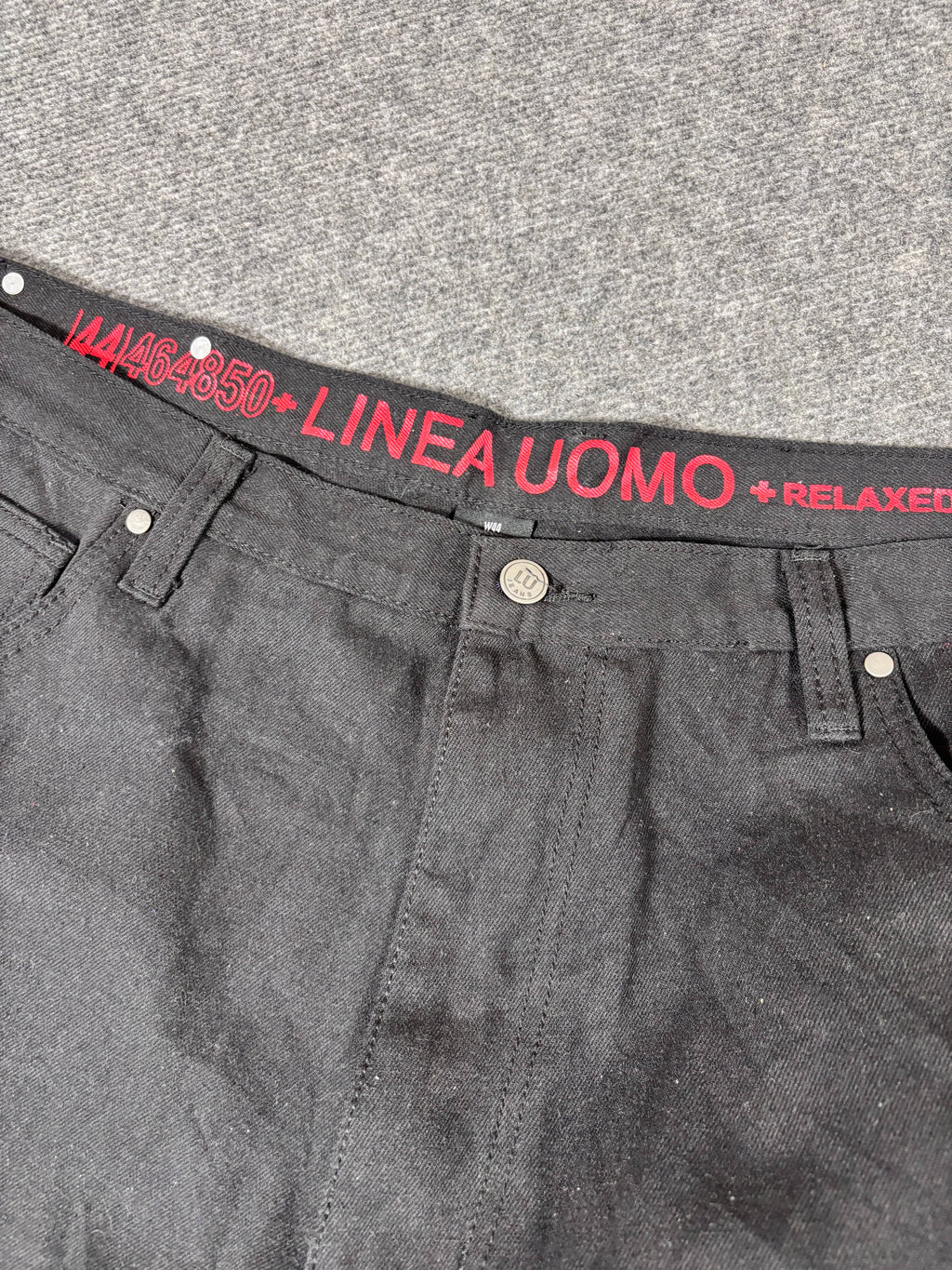 Vintage Linea Uomo Denim Shorts Men’s 44 Black Super Wide Baggy Hip Hop Jorts