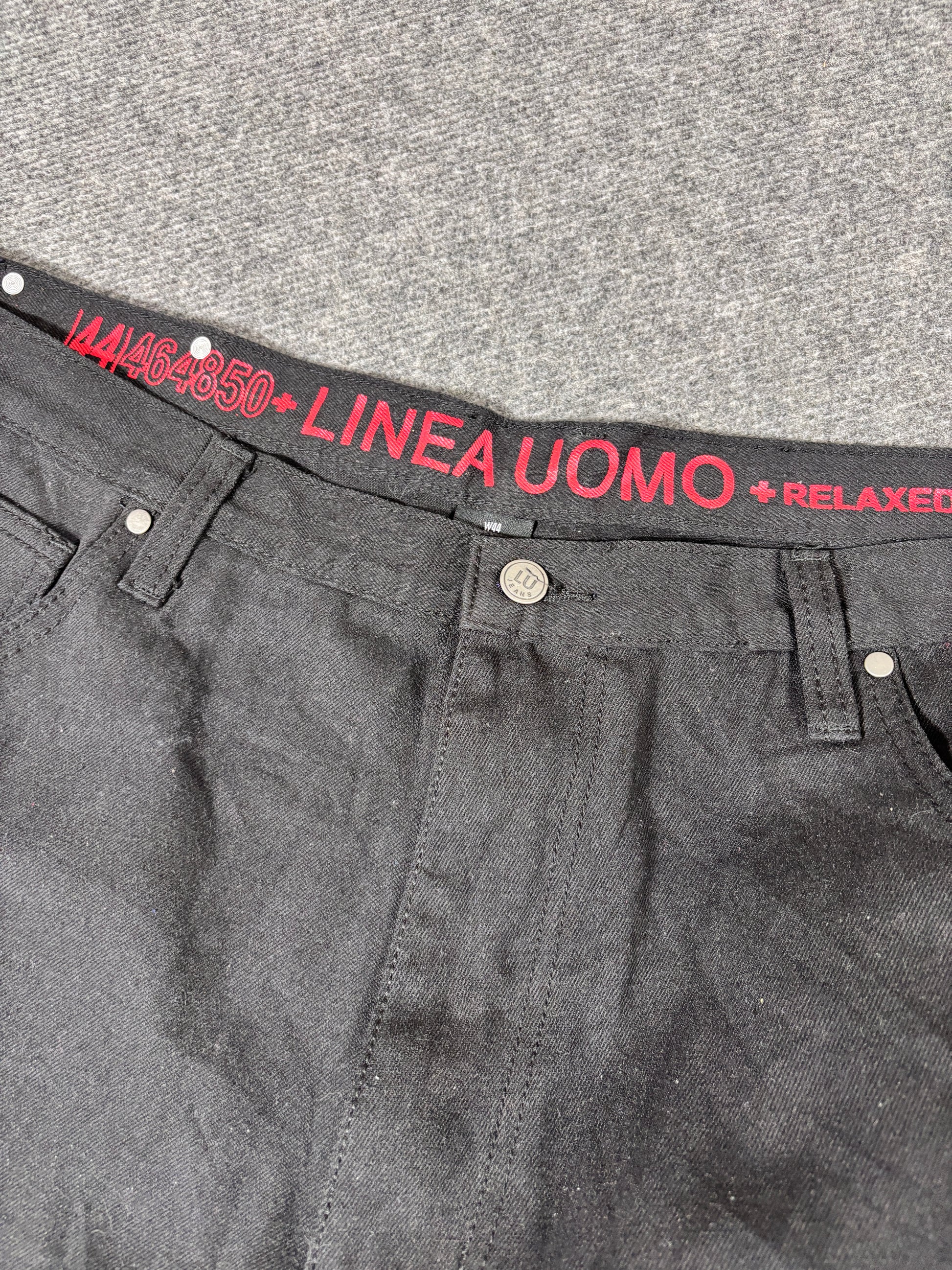 Vintage Linea Uomo Denim Shorts Men’s 44 Black Super Wide Baggy Hip Hop Jorts