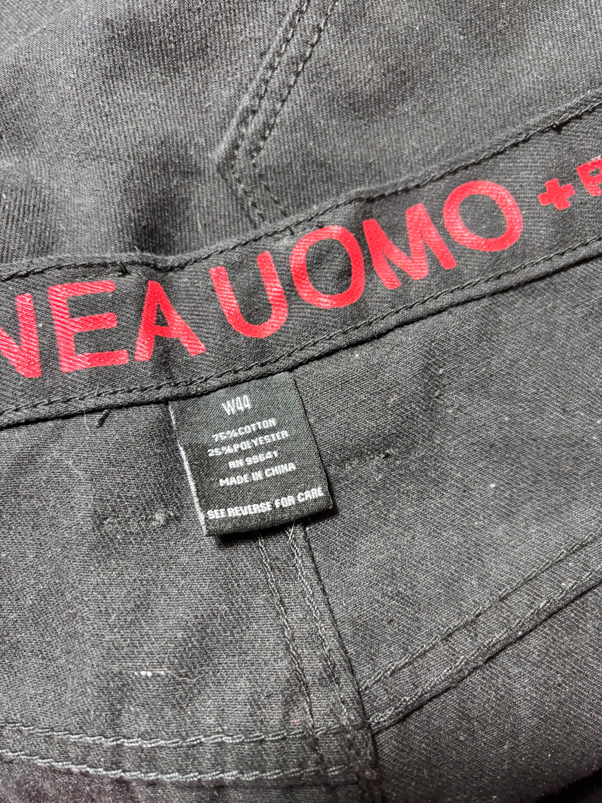 Vintage Linea Uomo Denim Shorts Men’s 44 Black Super Wide Baggy Hip Hop Jorts