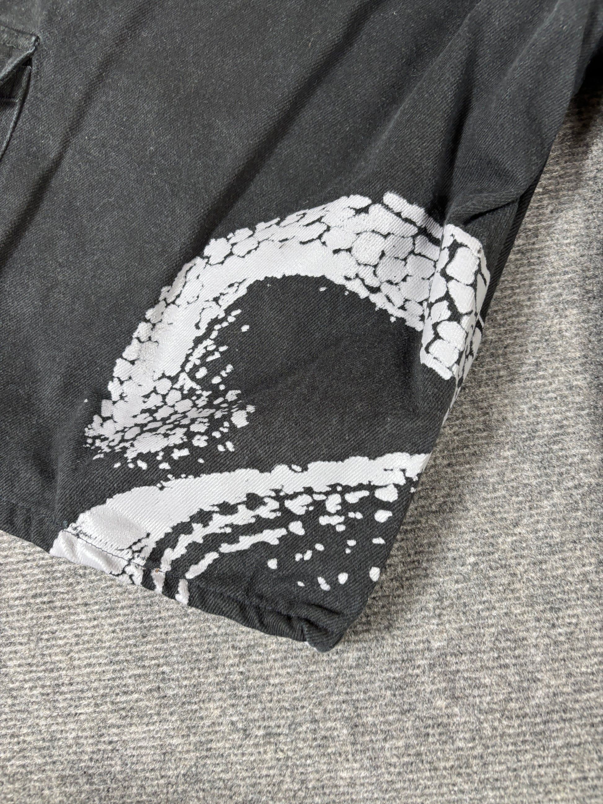 Vintage Mistletoe Cargo Denim Shorts Men’s 44 Black Studded Pockets Baggy Hip Hop