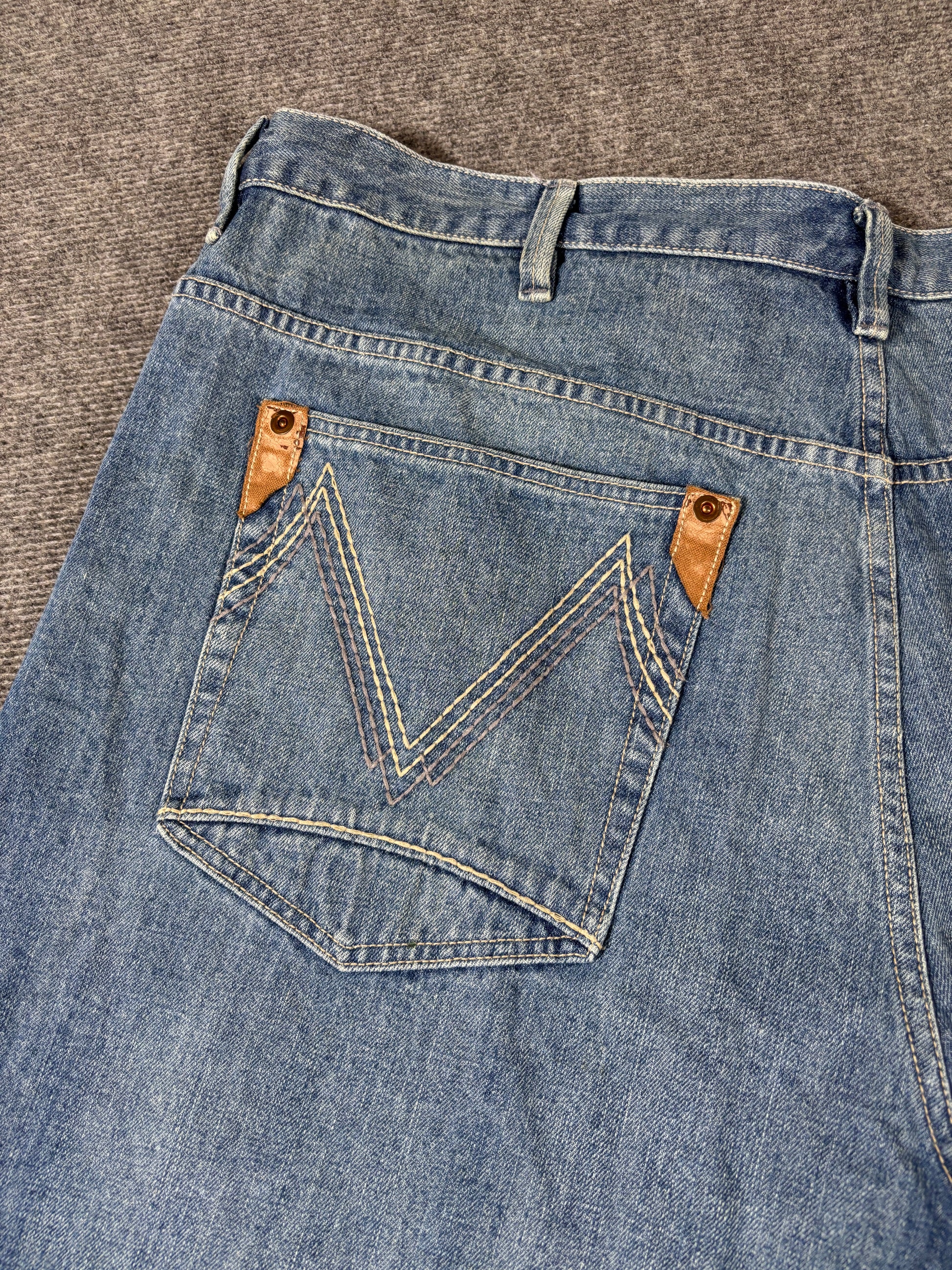 Vintage Sean John Denim Shorts Size 42 Blue Light Wash Super Wide Leg Oversized