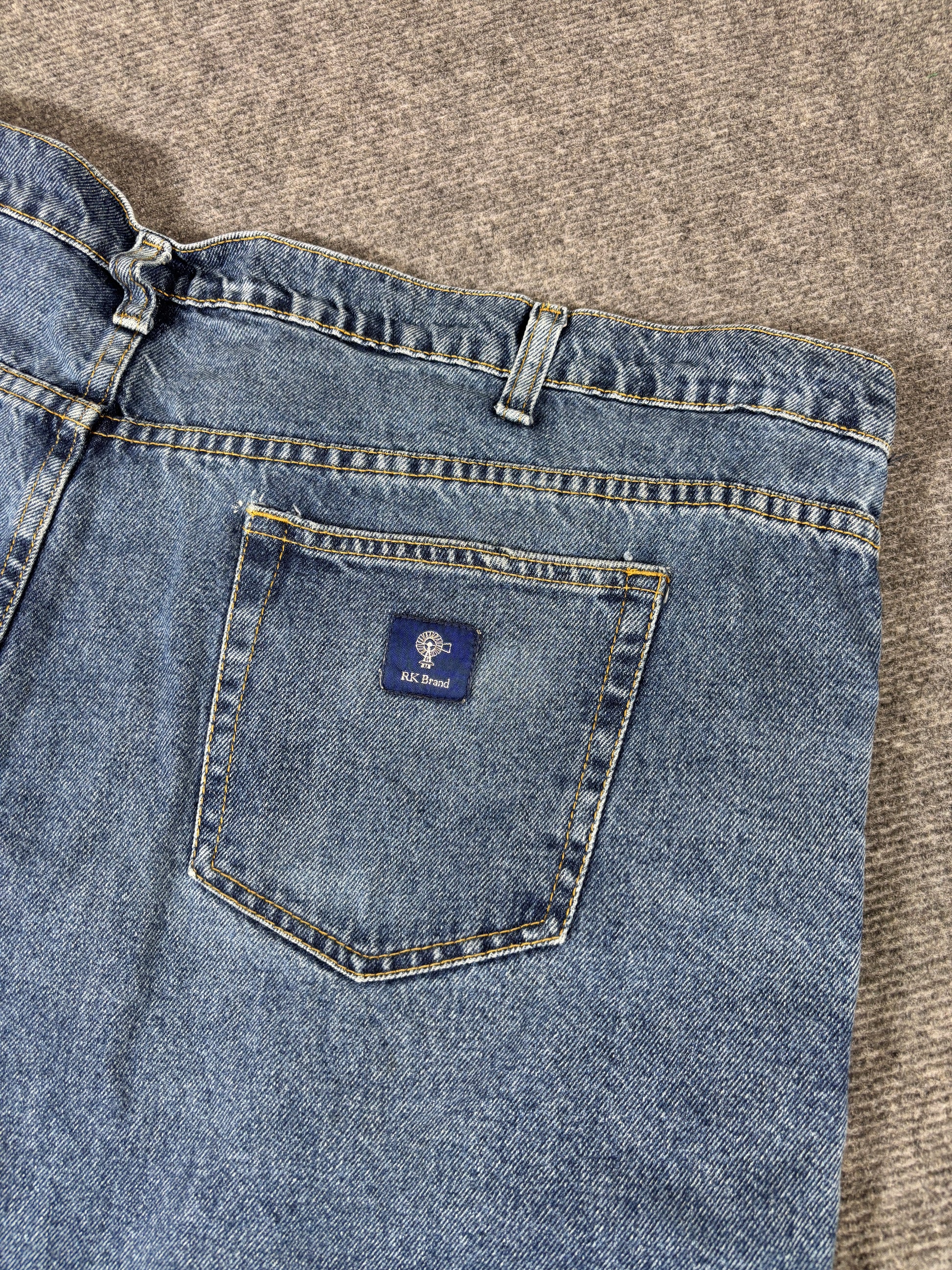 Vintage RK Brand Denim Shorts Men’s 48 Oversized Mid-Wash Hip Hop Baggy Jorts