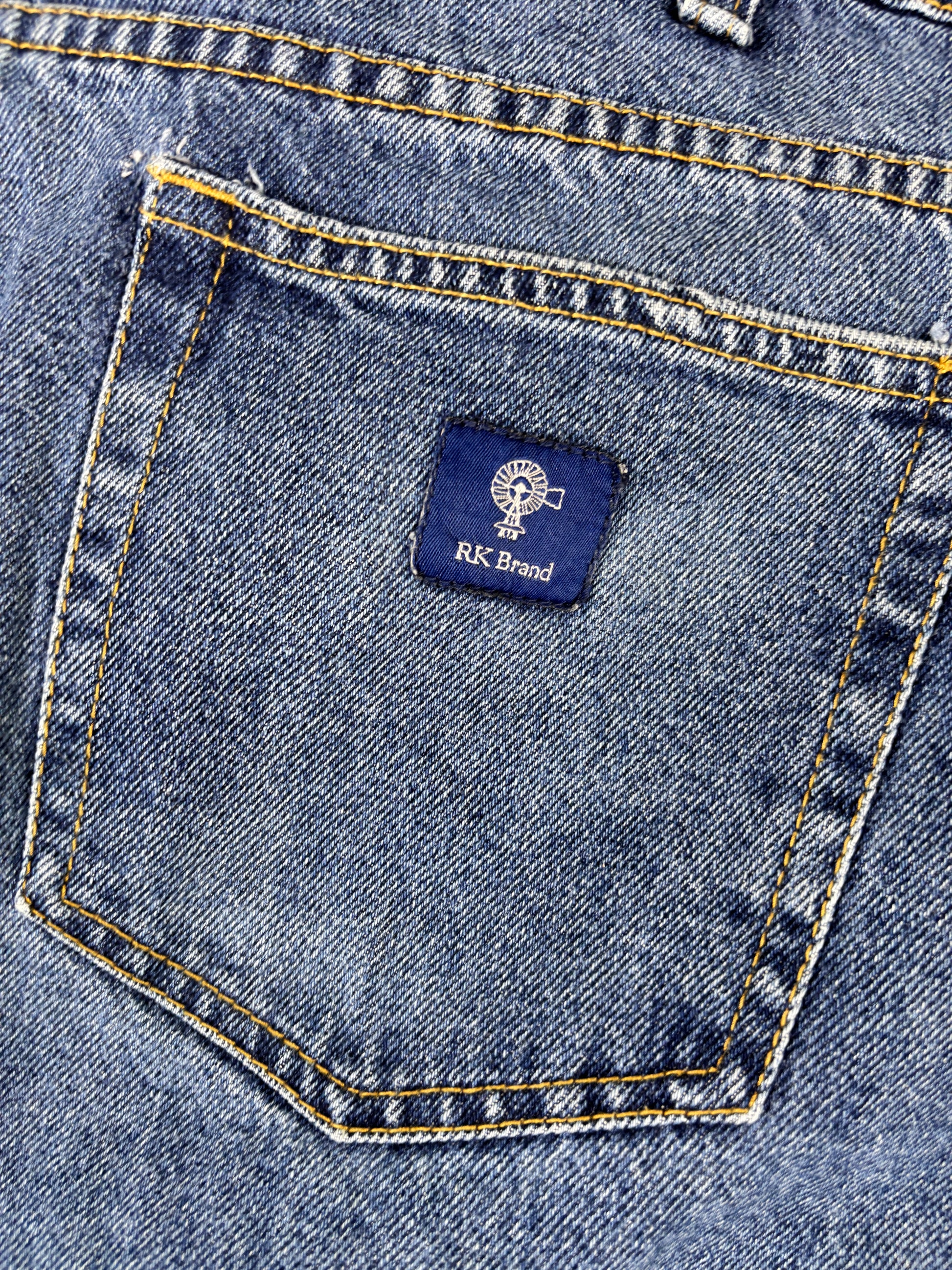 Vintage RK Brand Denim Shorts Men’s 48 Oversized Mid-Wash Hip Hop Baggy Jorts