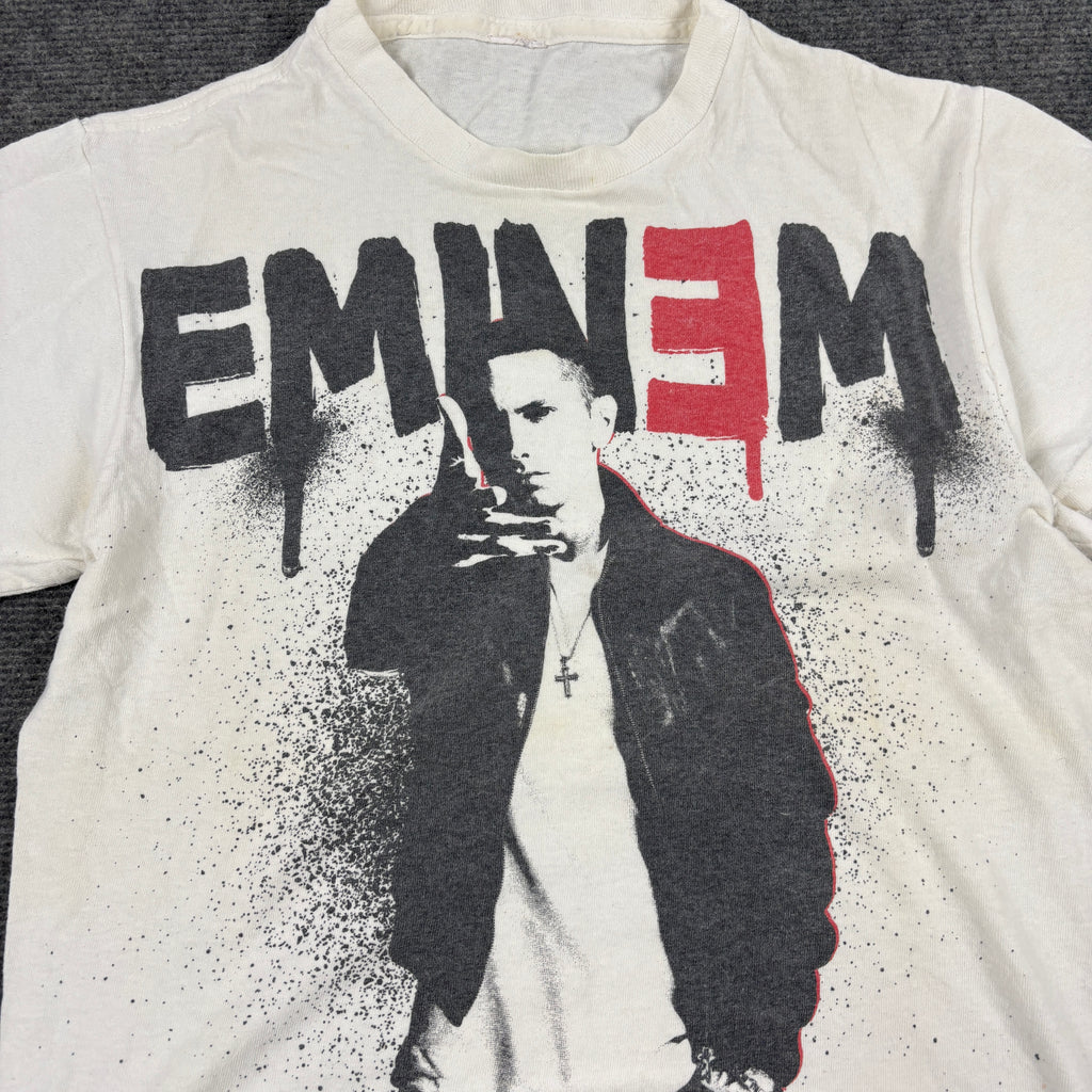 EMINEM Slim Shady T-shirt Men's Small White 2011 Sprayed Up Graphic