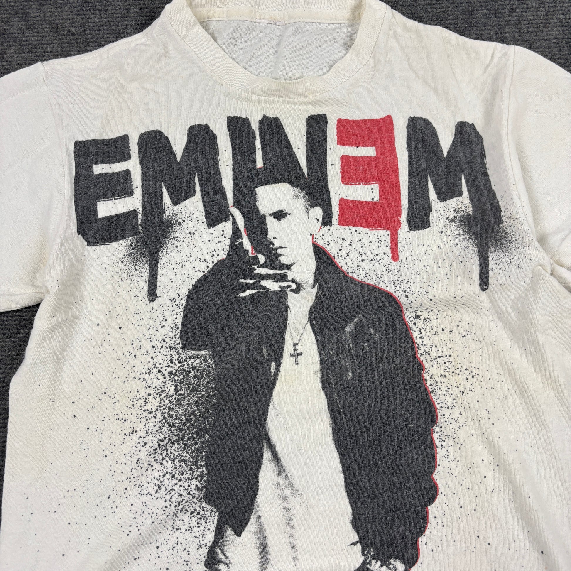 EMINEM Slim Shady T-shirt Men's Small White 2011 Sprayed Up Graphic