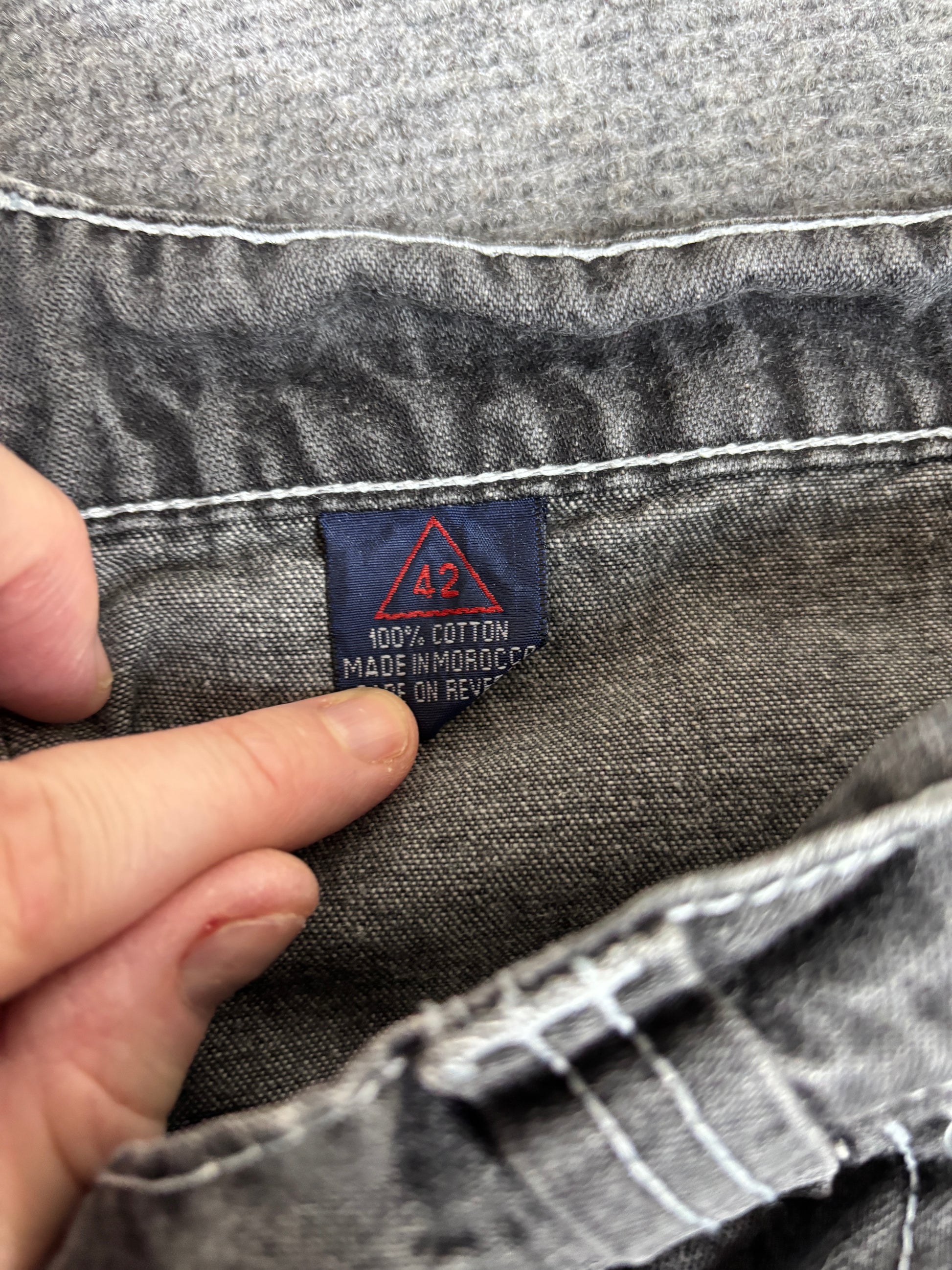 Vintage Mentaga NYC Denim Carpenter Shorts Size 42 Grey Baggy Wide Leg Hip Hop