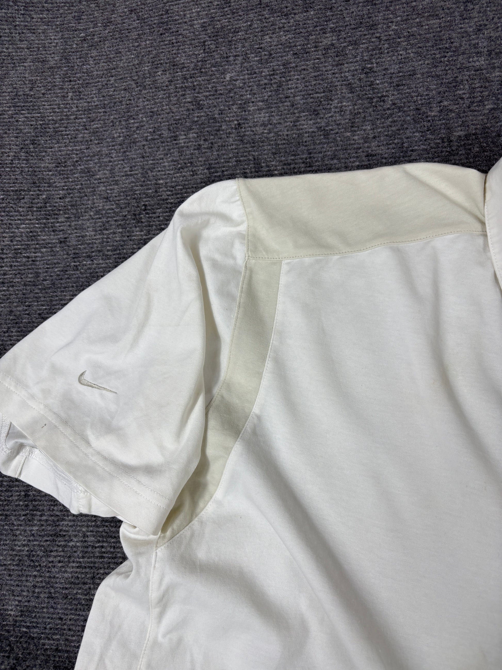 Vintage 90s Nike Court Polo Shirt Men’s XL White/Cream Alpha Project Chest Badge