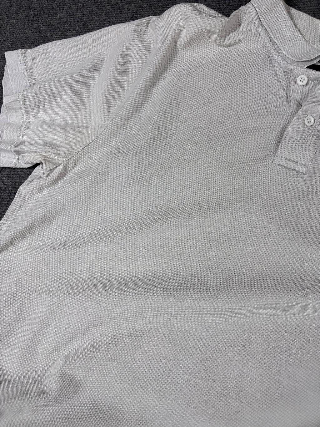Nike Polo Shirt Men’s L Light Grey Cotton Chest Logo Classic