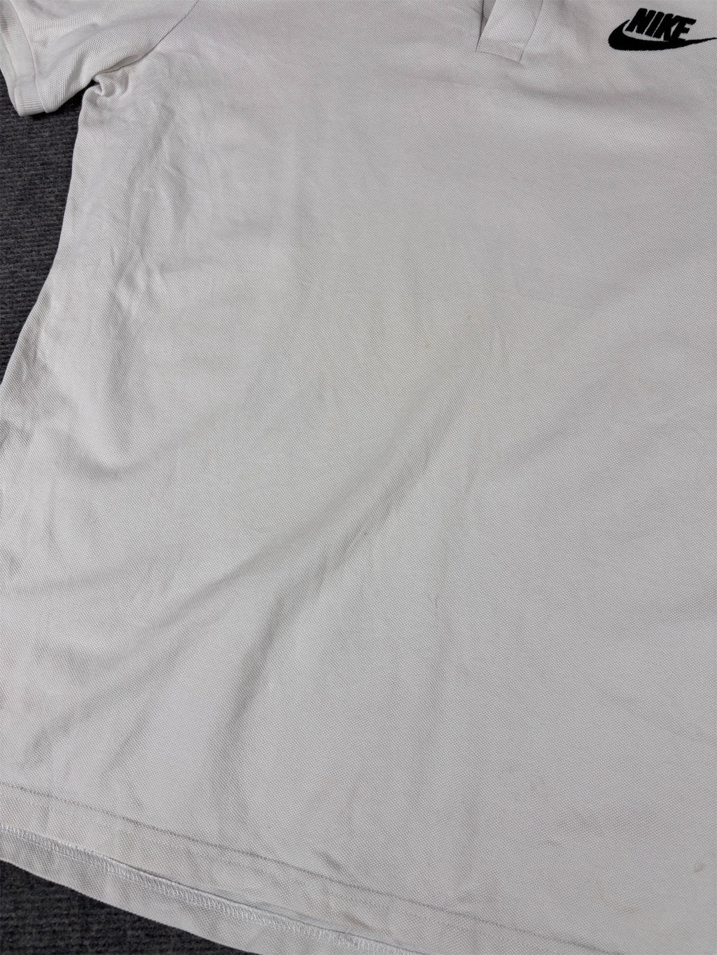 Nike Polo Shirt Women’s L White/Off-White Cotton Chest Logo Classic