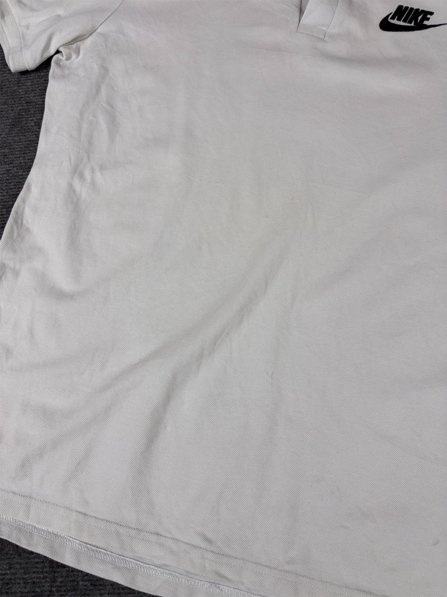 Nike Polo Shirt Women’s L White/Off-White Cotton Chest Logo Classic