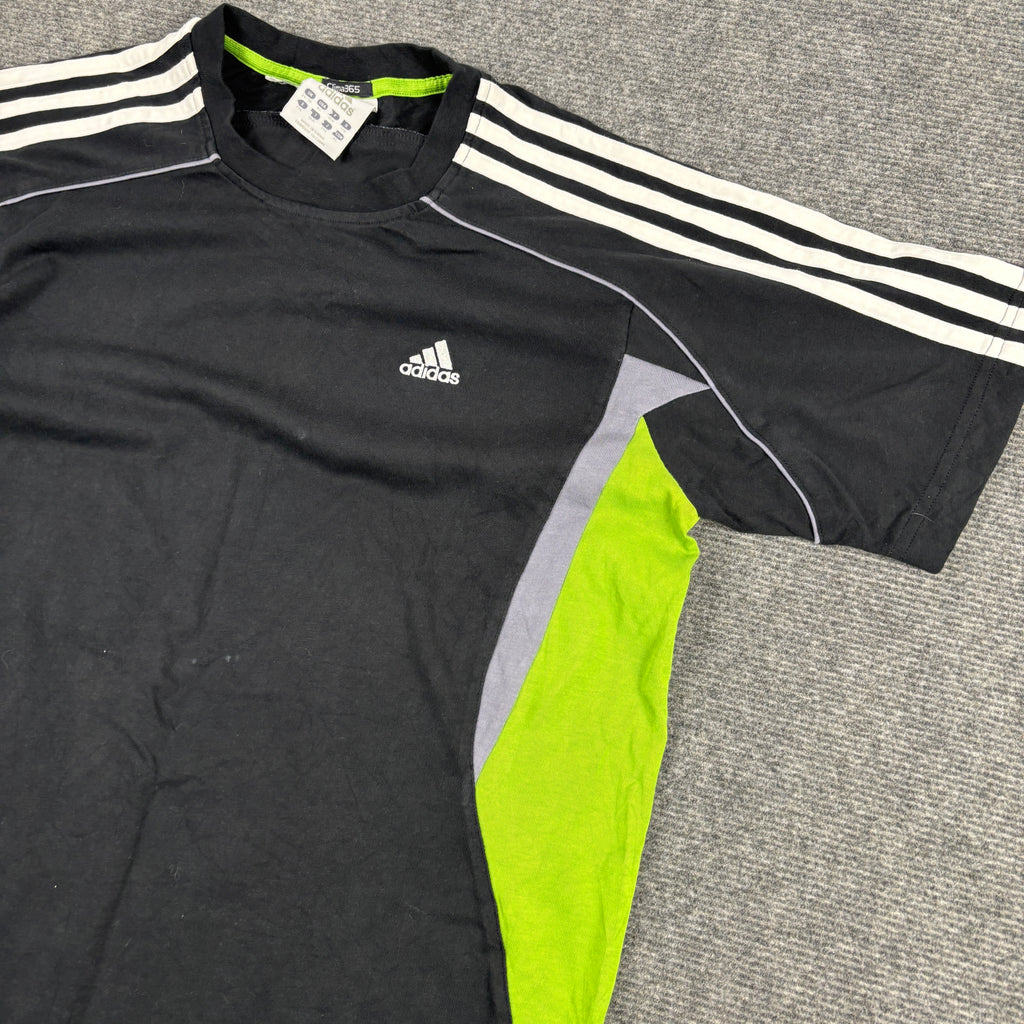 2000s Adidas Activewear T-shirt Men's Medium Black Green Tee