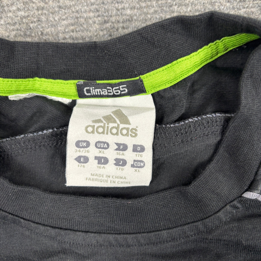 2000s Adidas Activewear T-shirt Men's Medium Black Green Tee