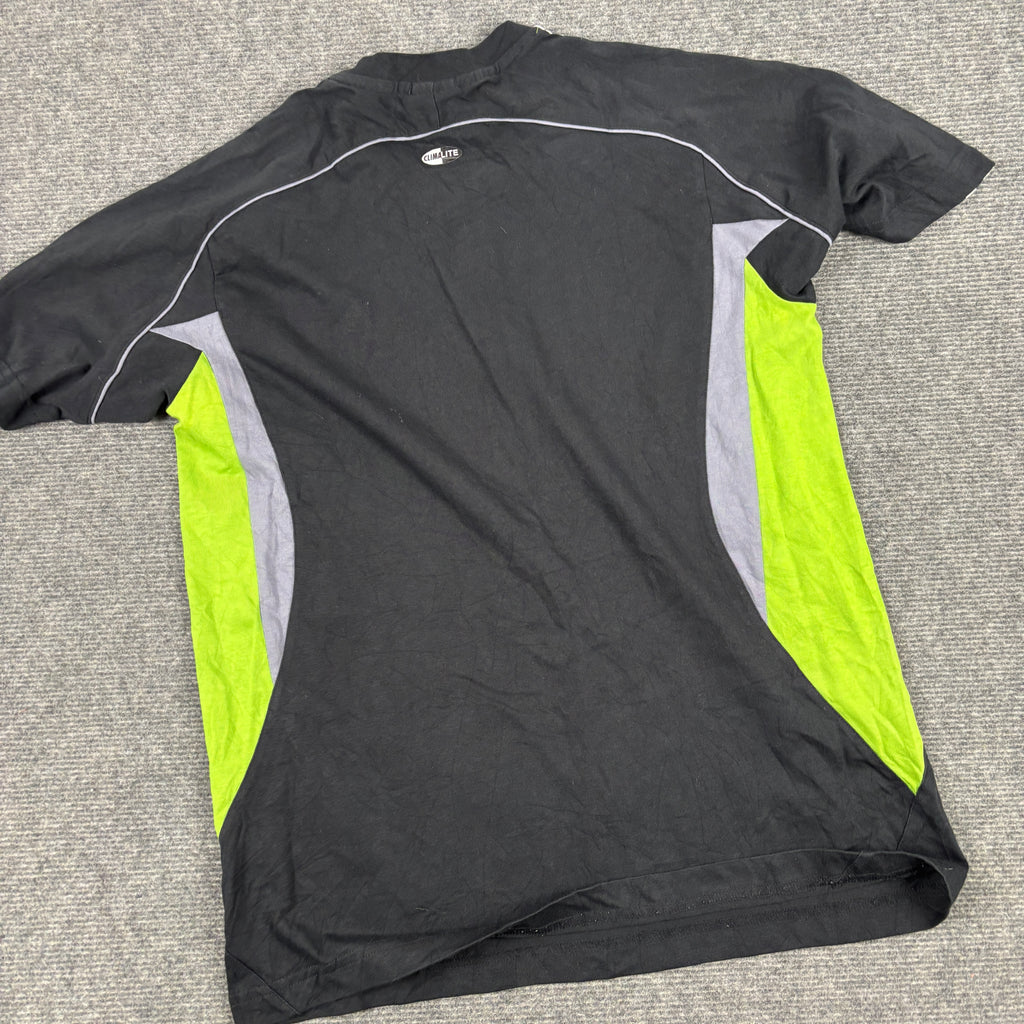 2000s Adidas Activewear T-shirt Men's Medium Black Green Tee