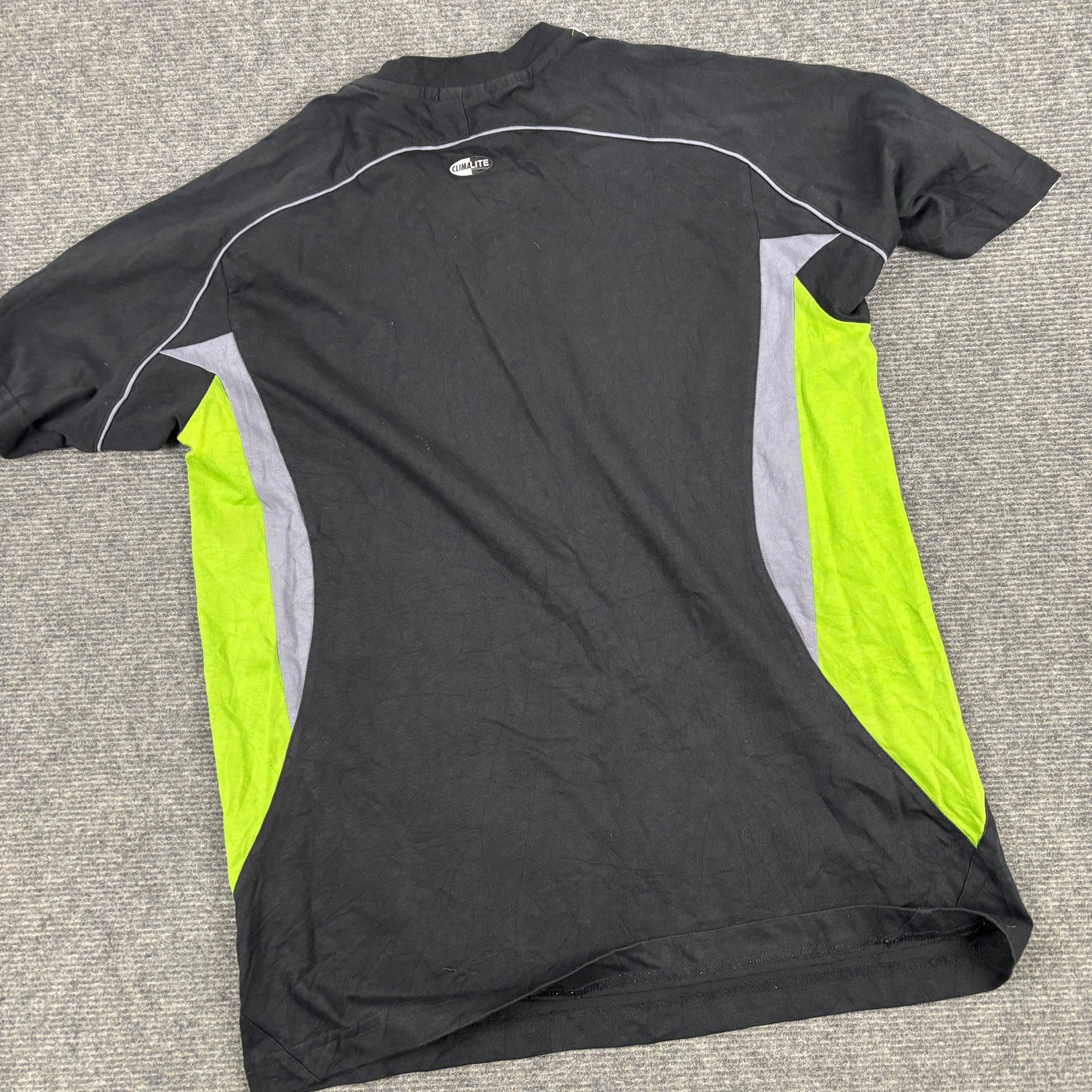 2000s Adidas Activewear T-shirt Men's Medium Black Green Tee