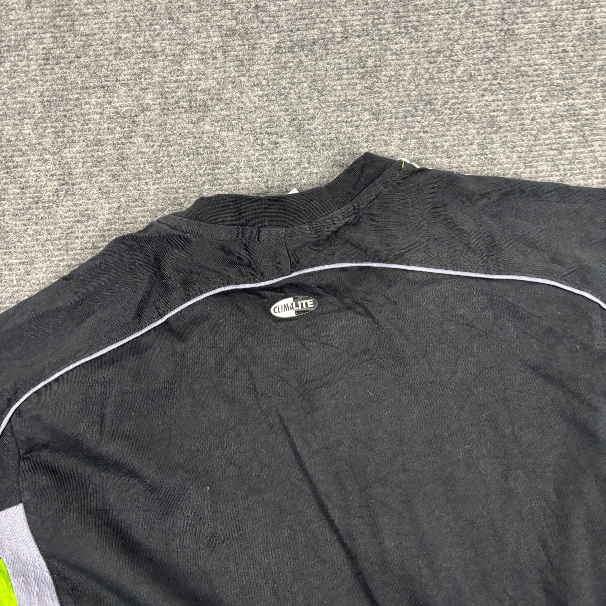 2000s Adidas Activewear T-shirt Men's Medium Black Green Tee