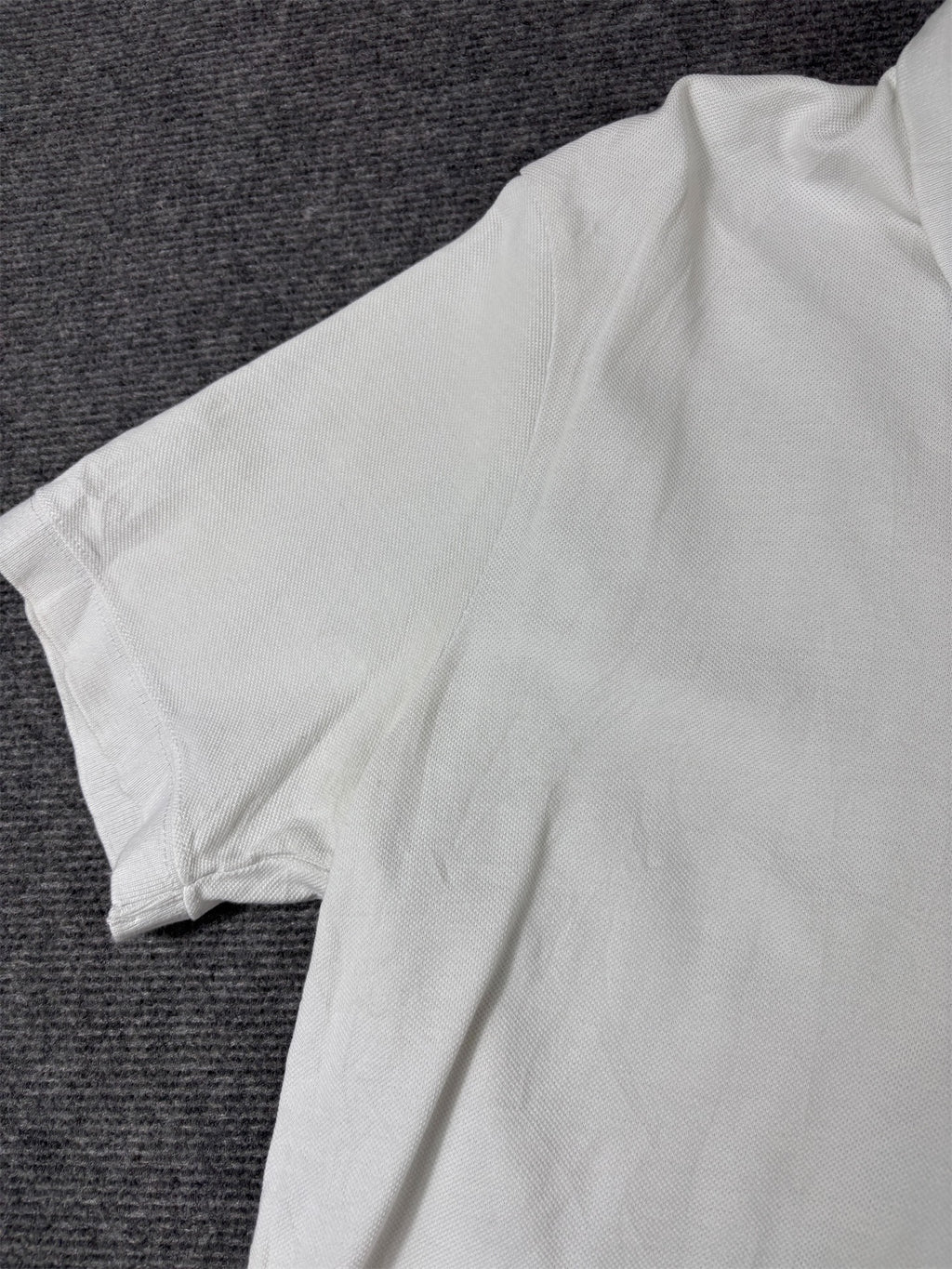 Nike Polo Shirt Men’s M White Black Chest Logo Cotton Collard