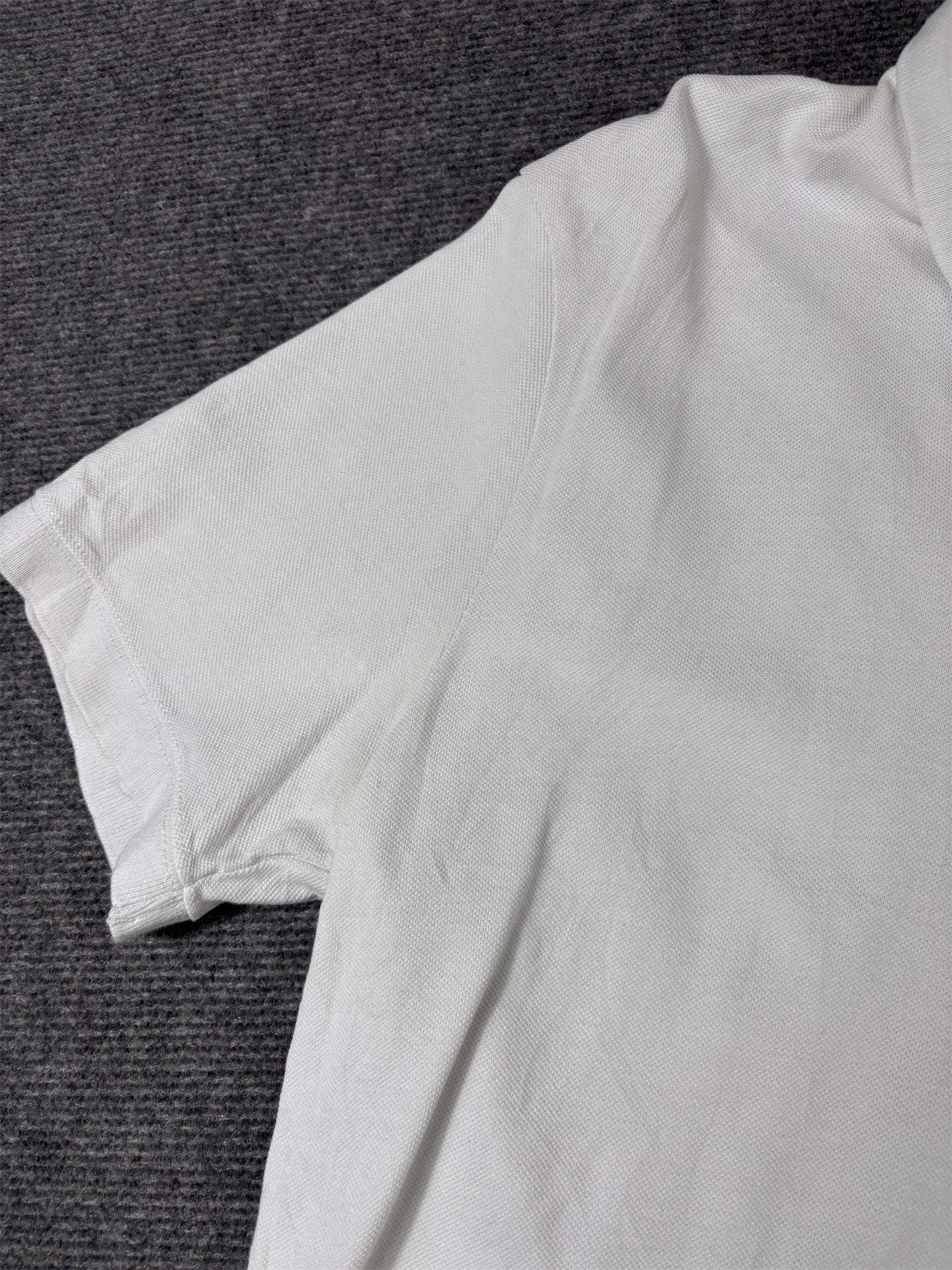 Nike Polo Shirt Men’s M White Black Chest Logo Cotton Collard